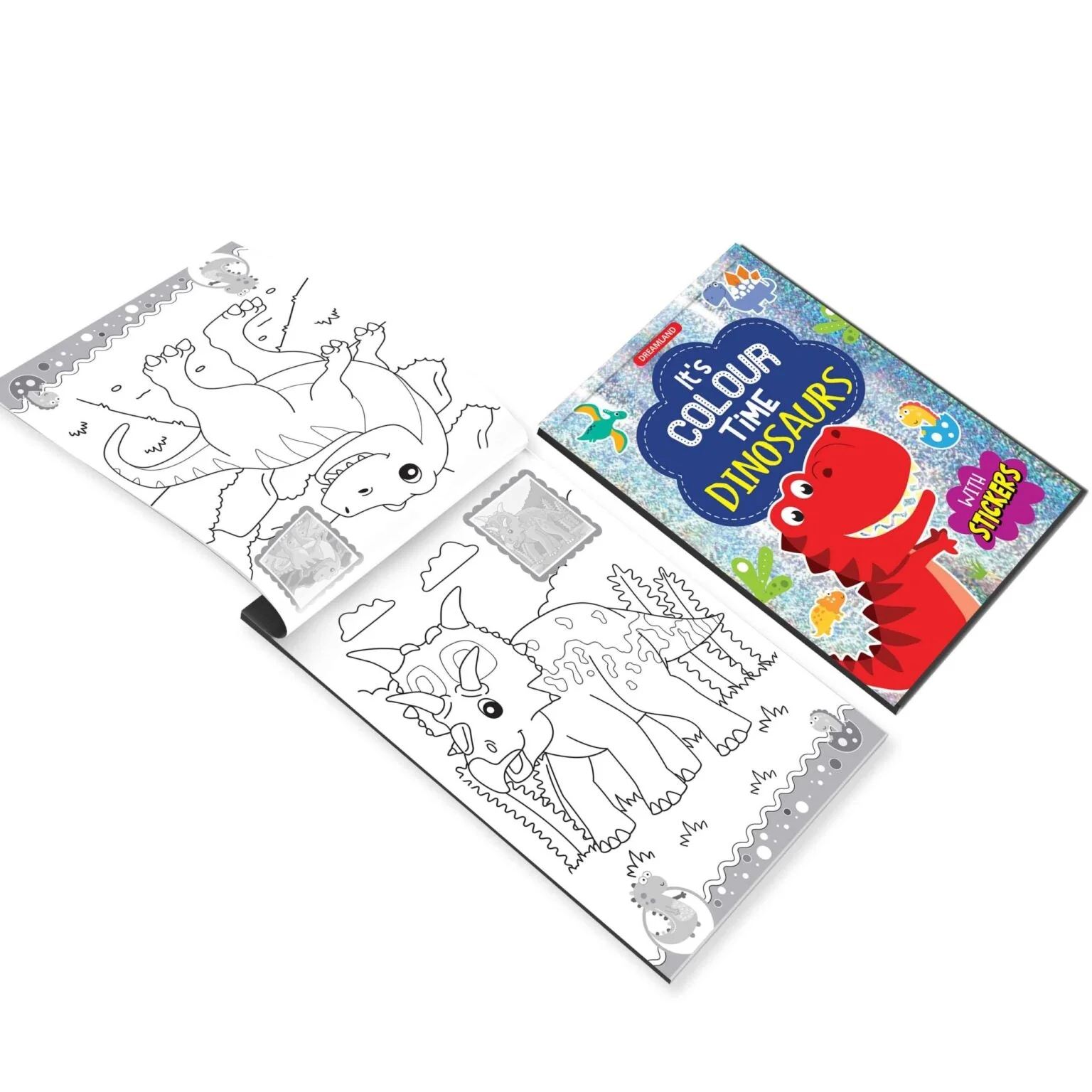 Dinosaurs- It's Colour time with Stickers - Image 3