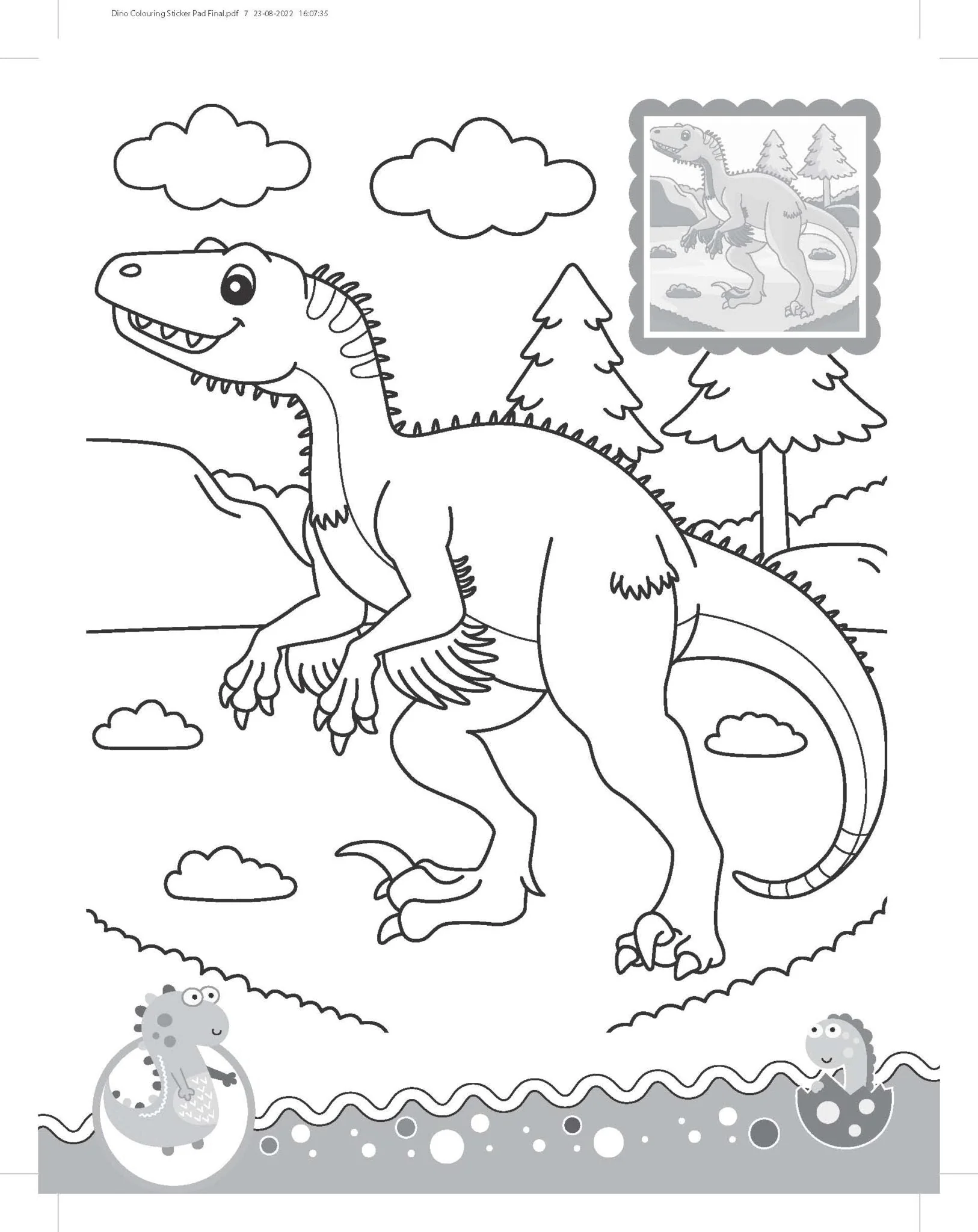 Dinosaurs- It's Colour time with Stickers - Image 6
