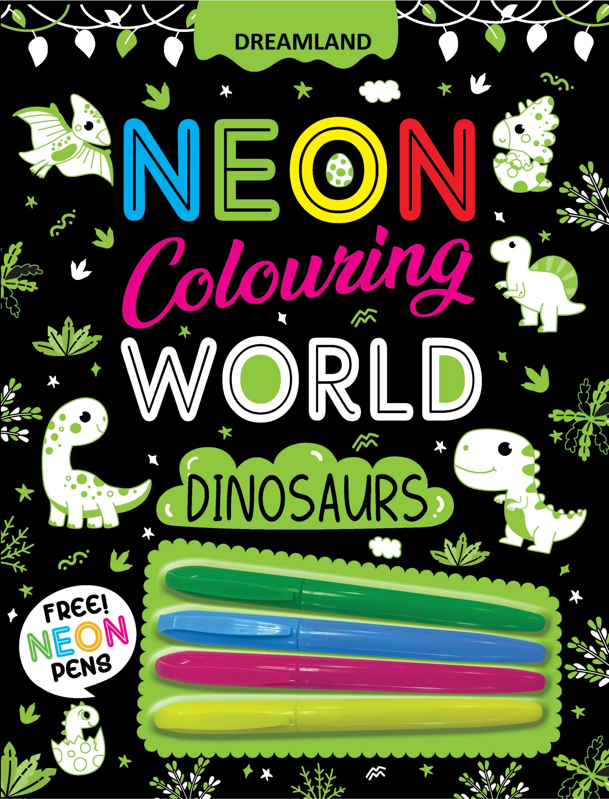 Dinosaurs Neon Colouring World Book for Kids Age 4 - 7 years with Neon Pens