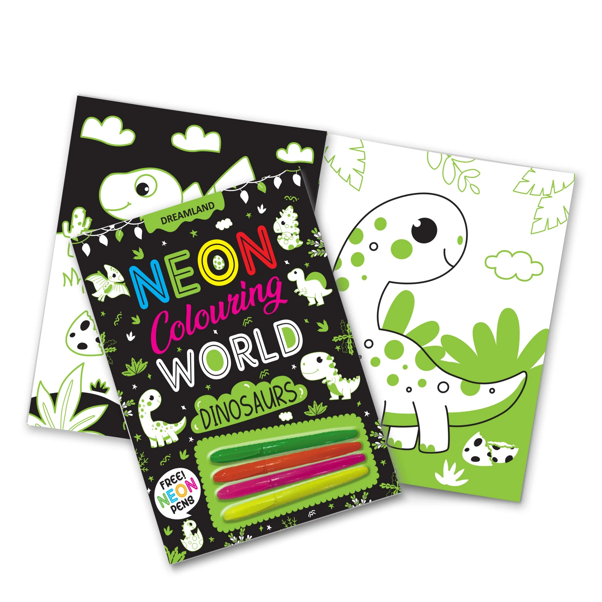 Dinosaurs Neon Colouring World Book for Kids Age 4 - 7 years with Neon Pens - Image 4