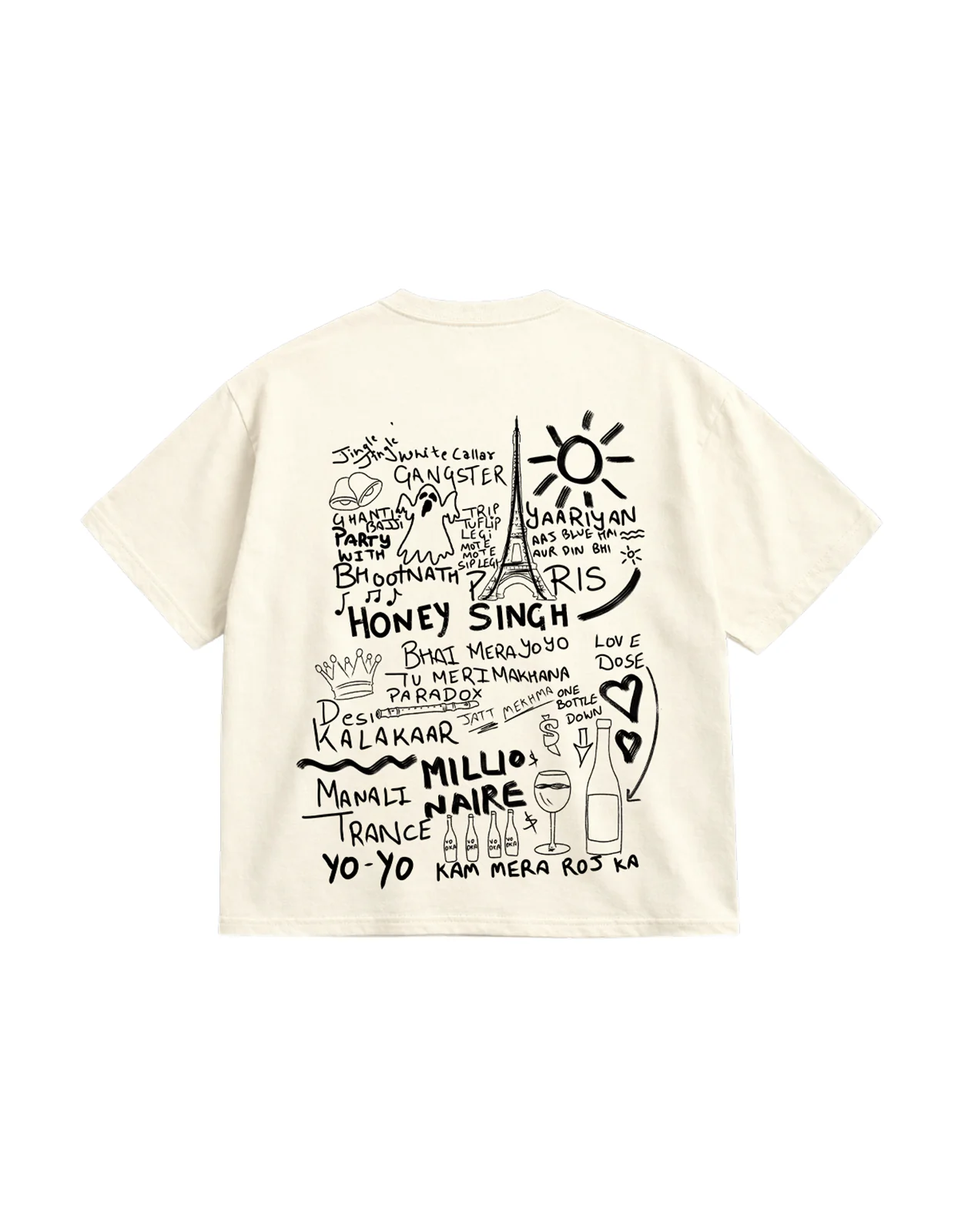 Doodle Honey Singh Off-White Oversize T-Shirt