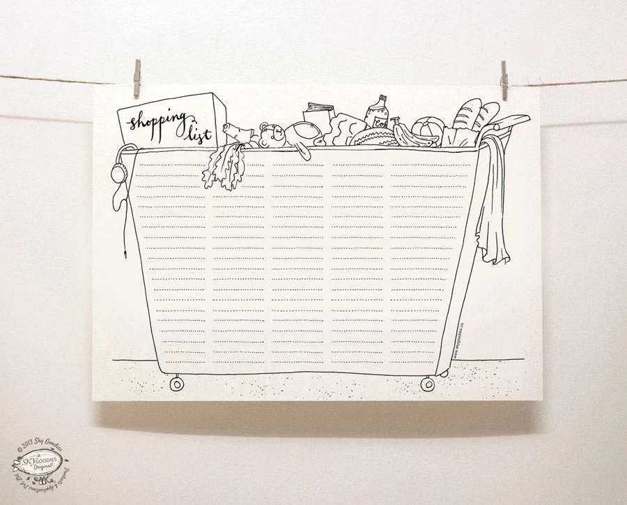 Doodle Shopping & Grocery Lists and Fridge Magnet Set - Image 4