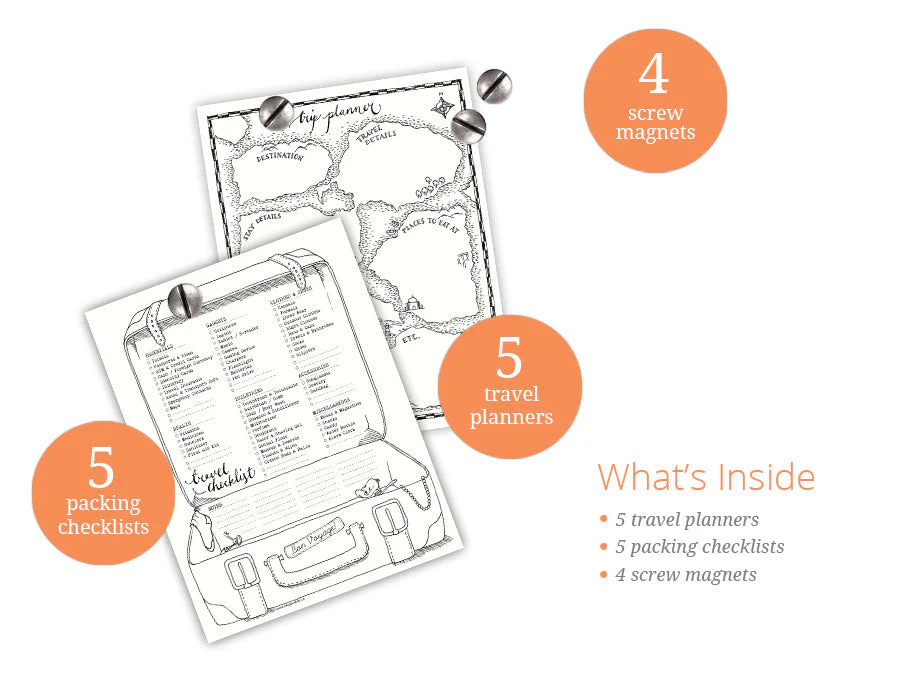 Doodle Travel Organizer and Fridge Magnet Set - Image 4