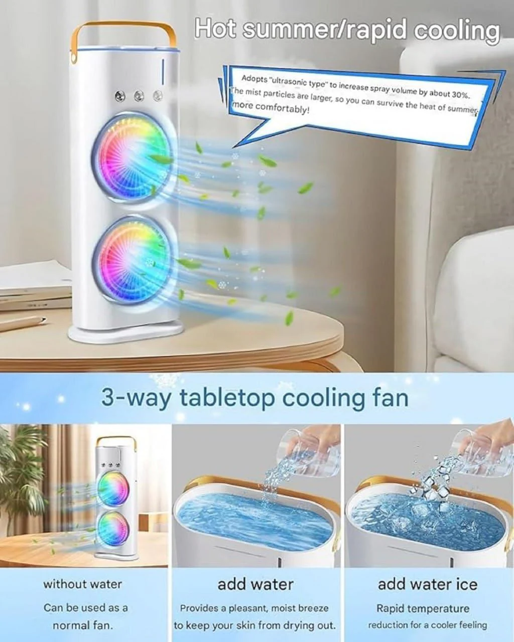 Double End Mini Air Cooler Fan - Image 3