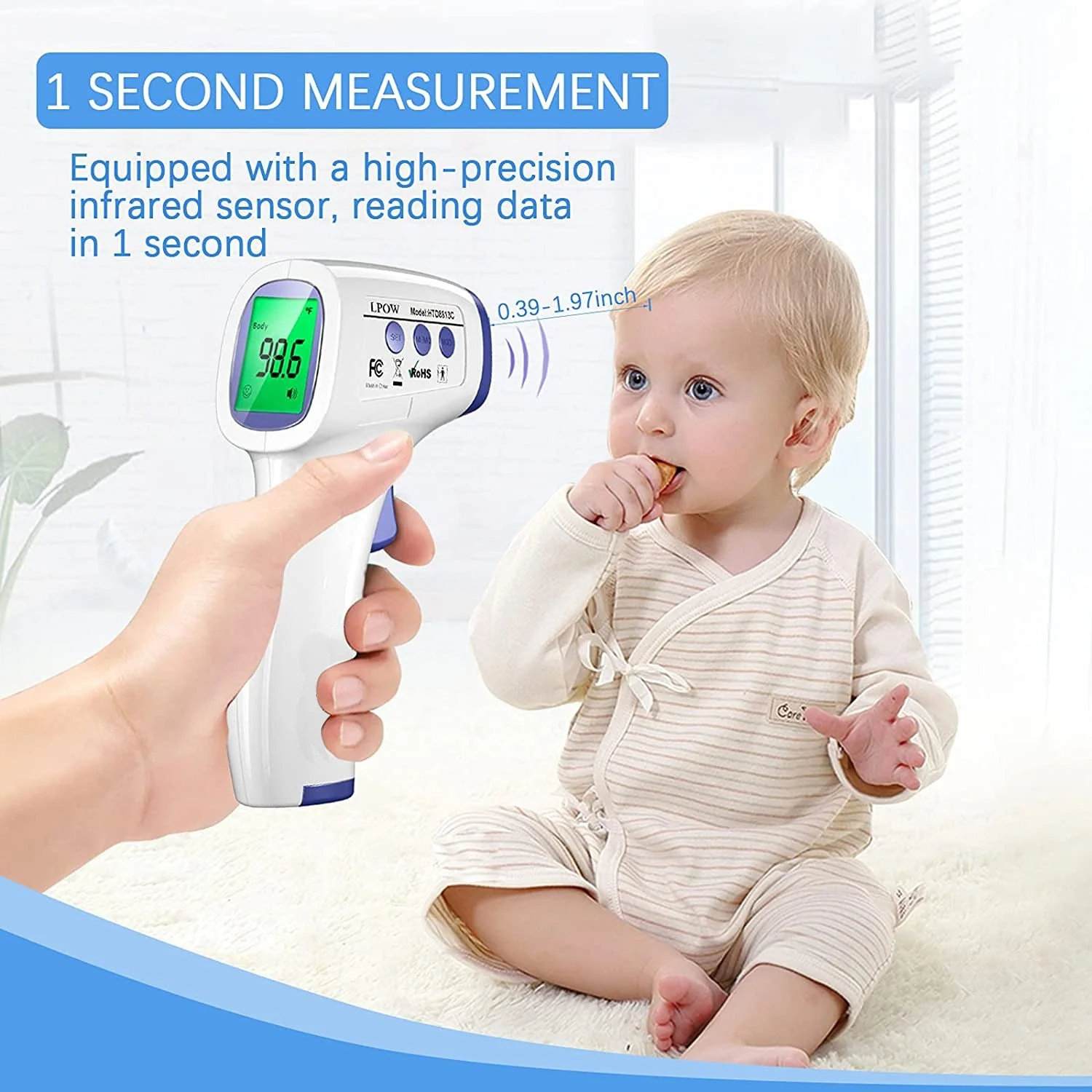 DR VAKU ® Infrared Digital Temperature Gun, Resolution Infrared Thermometer, Multi-Purpose, Wide Range, Non-Contact [With Free Battery] - Image 4