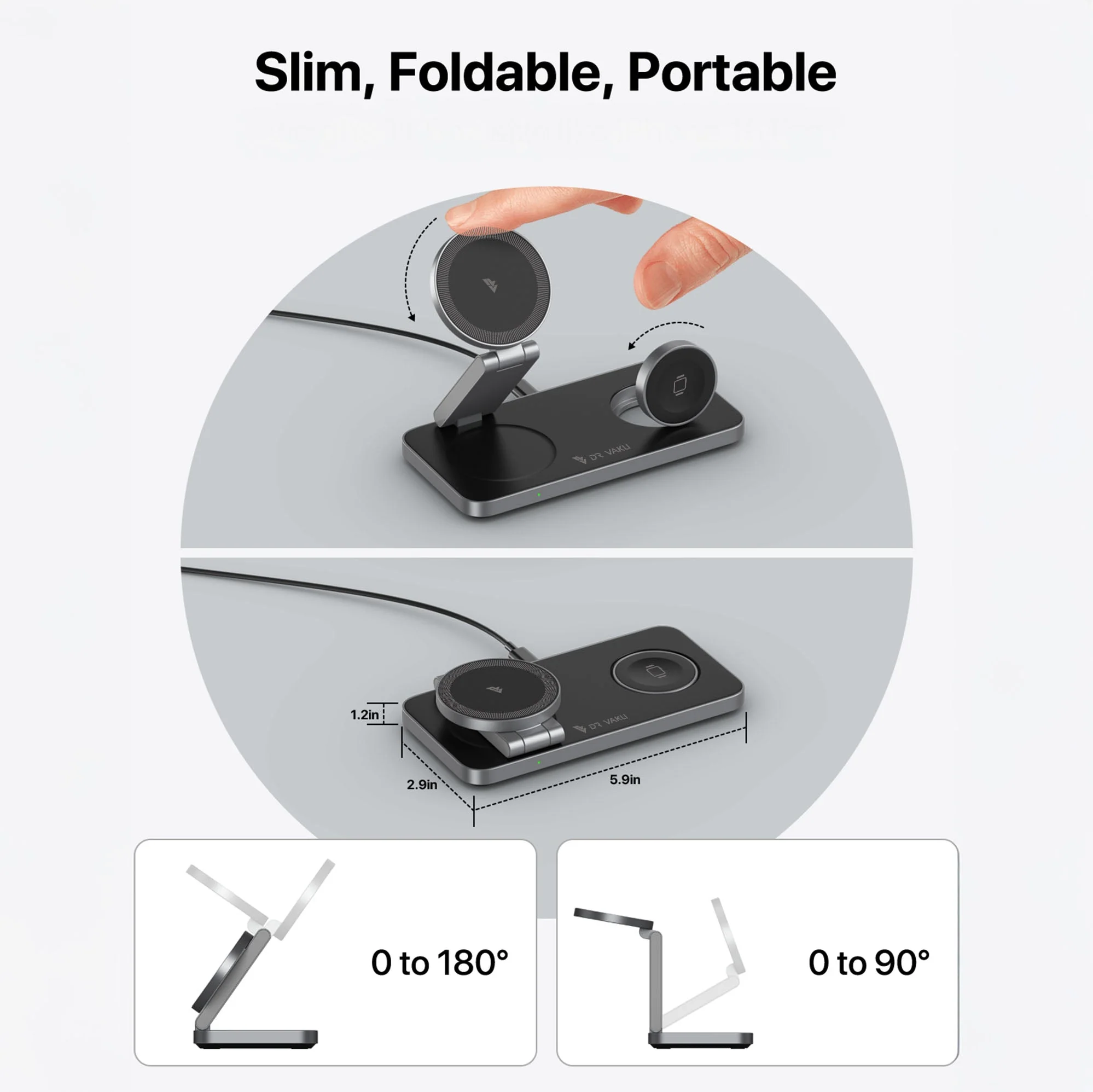 DR VAKU ® TRIXSTATION 3-in-1 MagSafe Wireless Charger Dock (23W) | Fast Charge iPhone, Watch & AirPods - Image 6