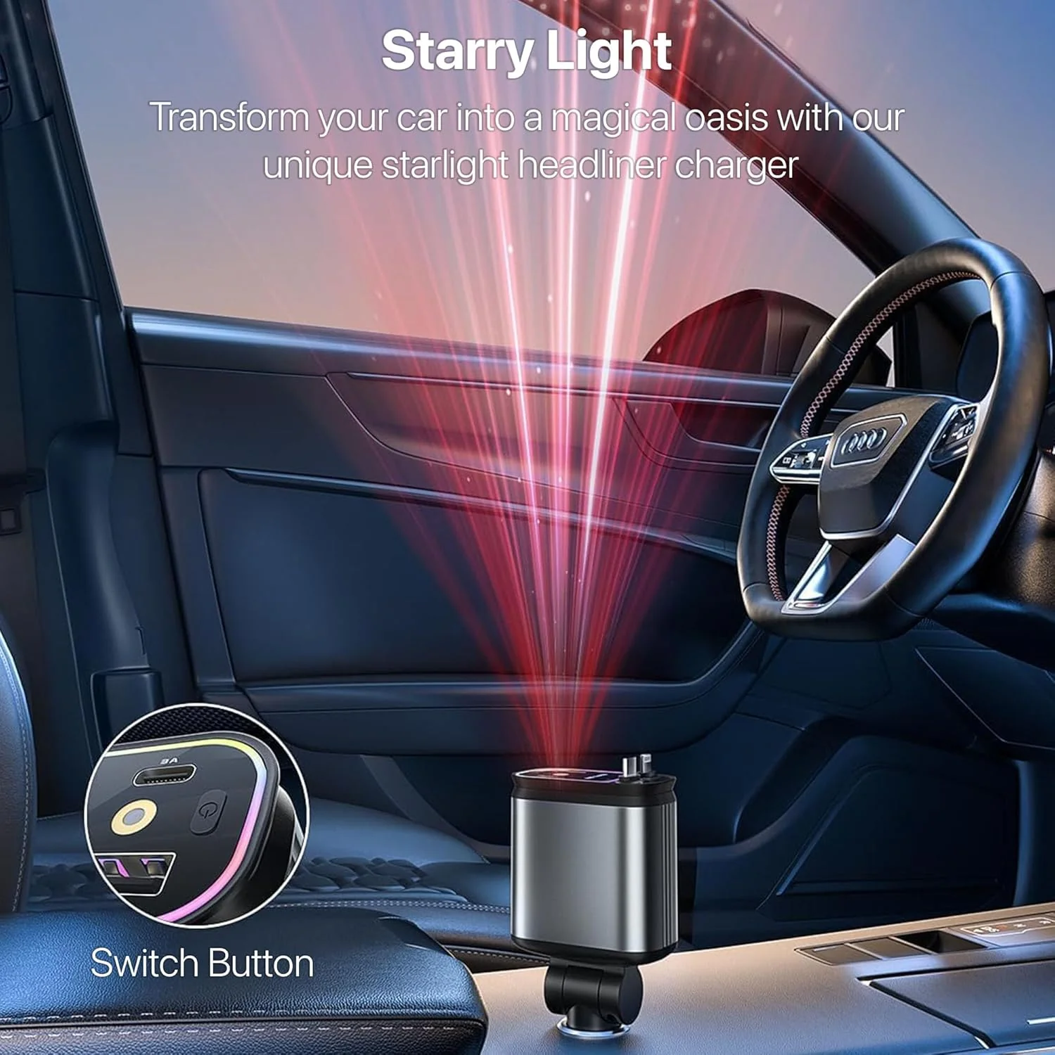DR VAKU® 4 in 1 Car Charger 66W Dual USB Port with 31.5-Inch Retractable Cables Car Mobile Laptop Adapter for iPhone 16/15/14/13 etc, Samsung All Series, Tablets, & Android Smartphones - Image 3