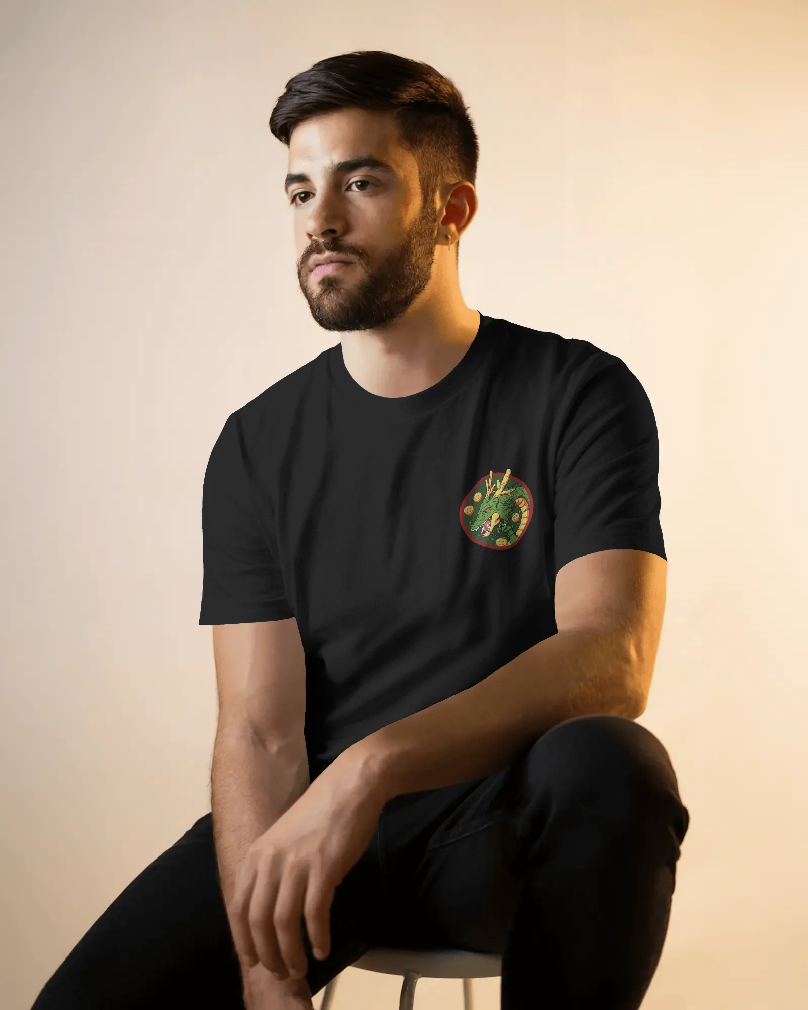 Dragon Ball Shenron & Dragon Balls Graphic T-Shirt (Black) - Image 2