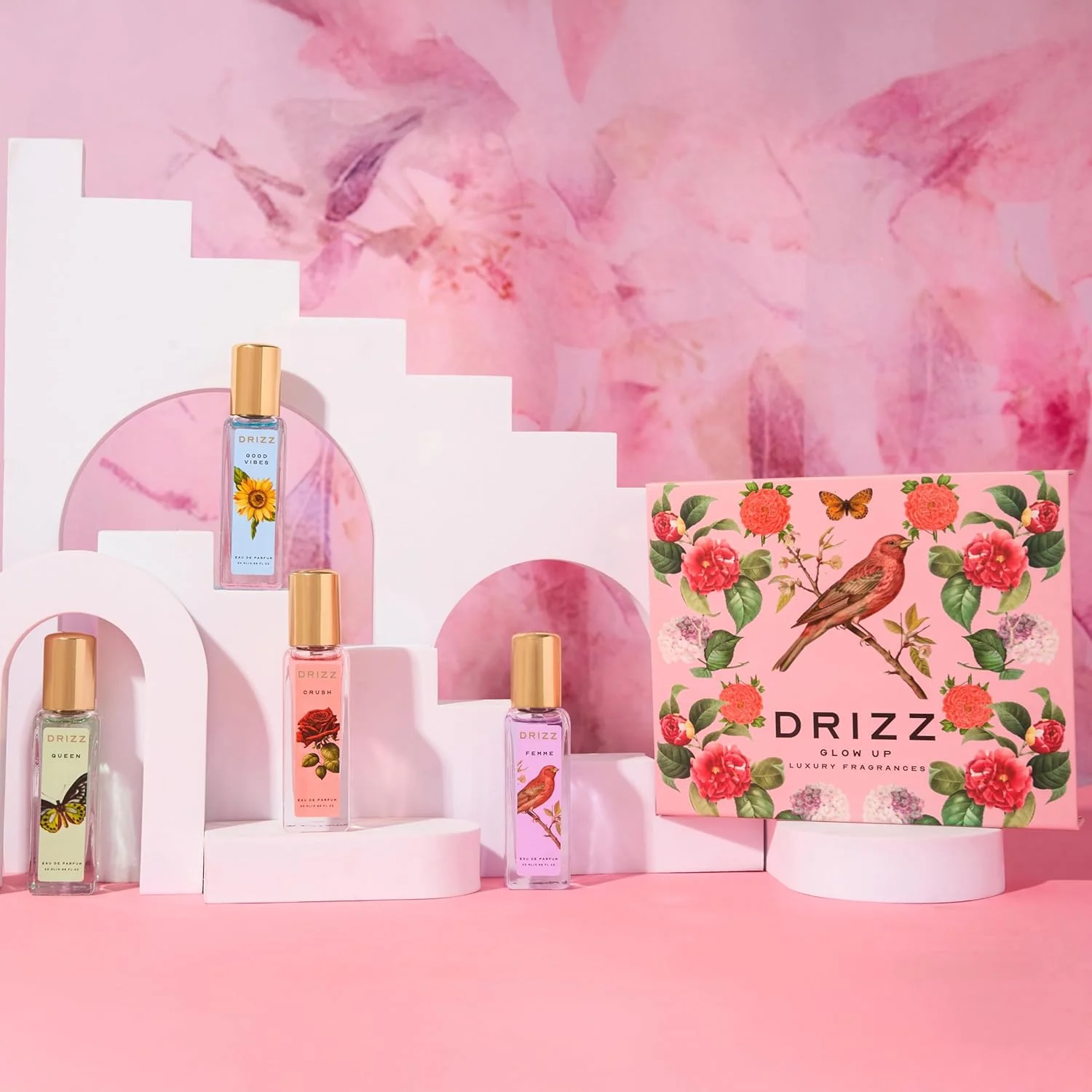 DRIZZ Glow Up Luxury Women Eau De Parfum Gift Set 4x20ml for Women with Crush, Femme, Queen, Good Vibes Perfumes - Image 8