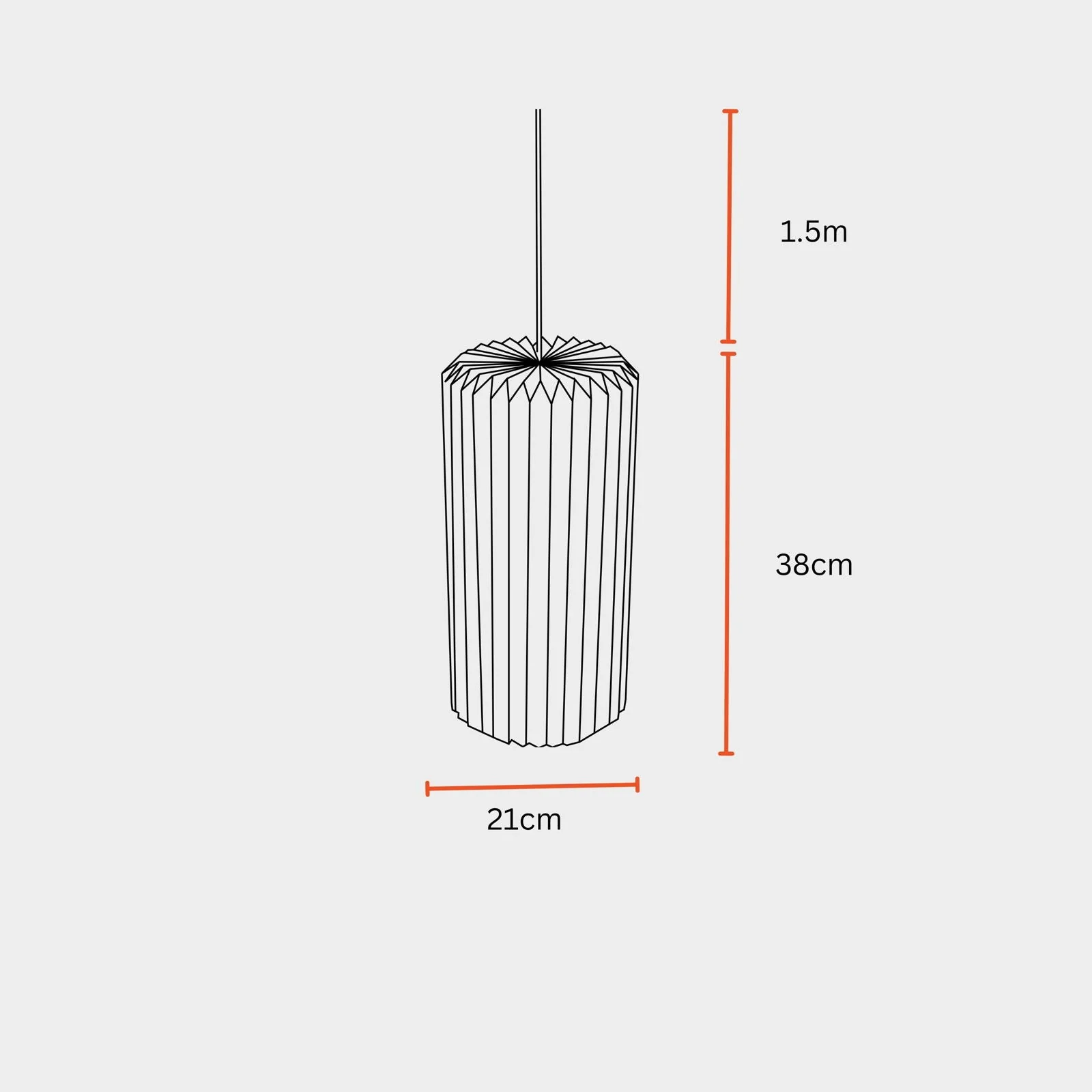 Drum Pendant Lamp (Marble Print) - Marble Printed Origami Pendant Light, Origami Hanging Light - Image 6
