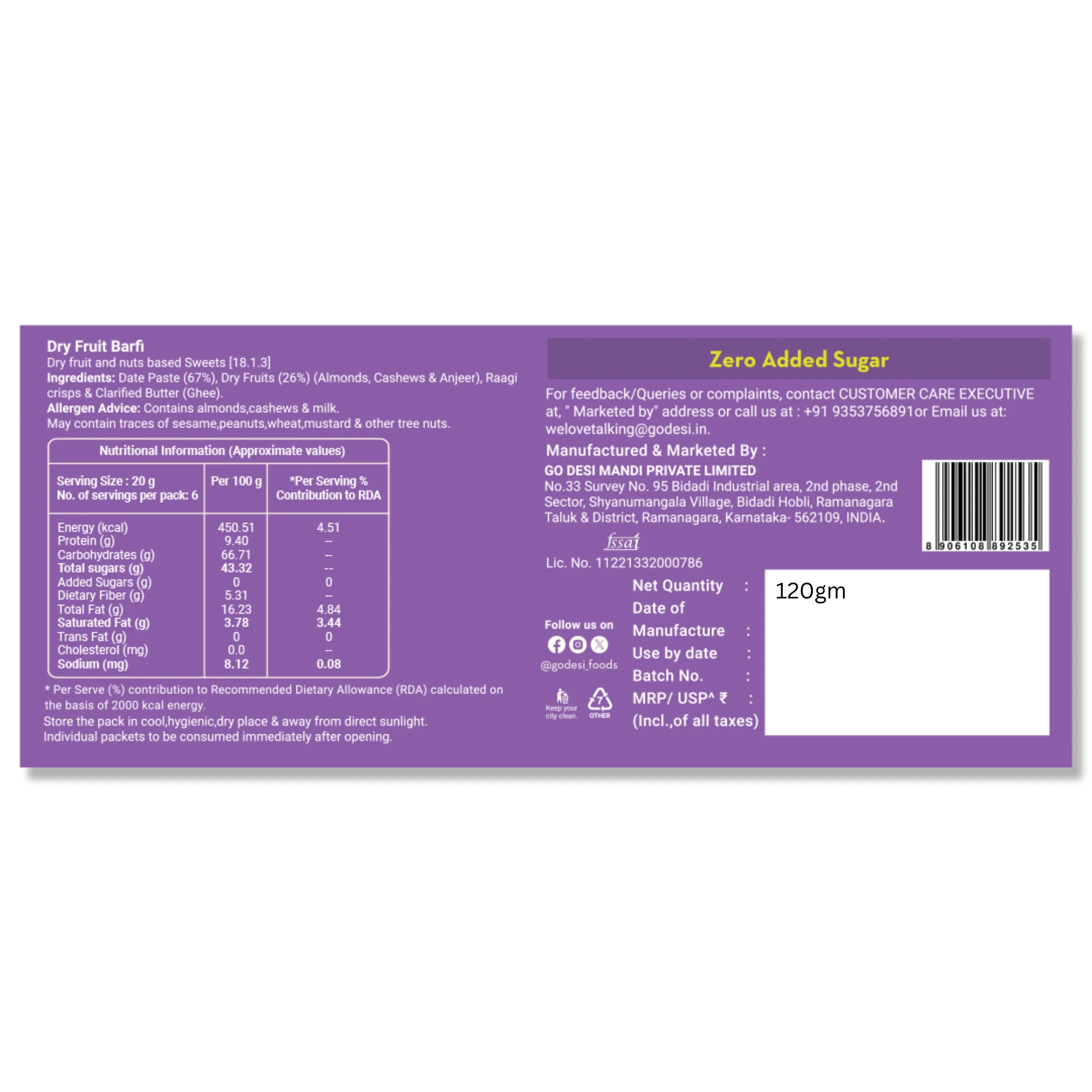 Dry Fruit Barfi - Pack of 6 - Image 12