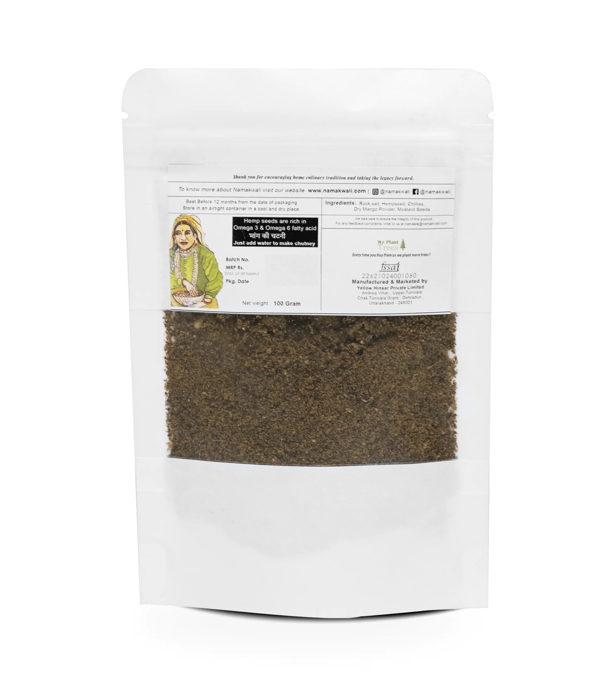 Dry Hempseed Chutney Powder, 100G - Image 2
