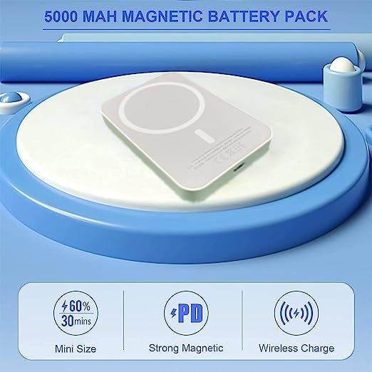 Dsynk Gear 5000mAh MagSafe Wireless Power Bank with Lightning Charging | Compact Pocket-Size Magnetic Portable Charger | Lithium Polymer Battery - Image 3