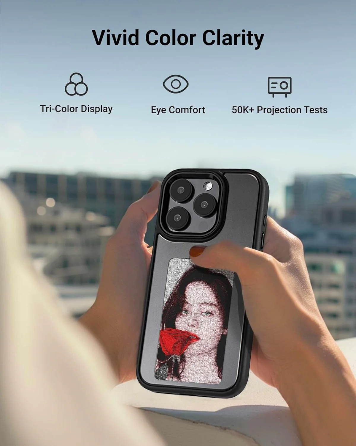 Dsynk Gear E-Ink Display for iPhone, NFC Photo Frame, Custom DIY Smart Protective Cover (Gold, iPhone 16 Pro) - Image 4