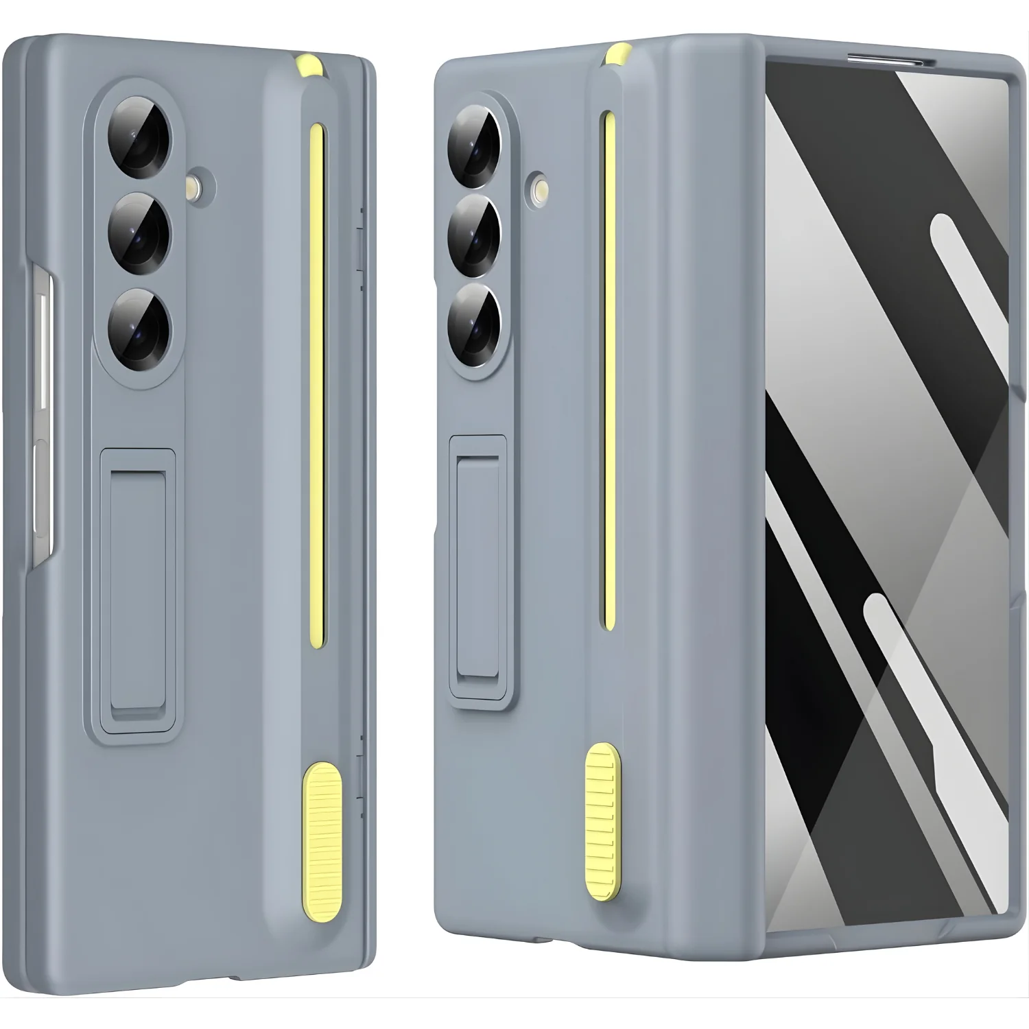 Dsynk Gear Premium Hybrid Case Compatible with Samsung Galaxy Z Fold – S Pen Compatible, Tempered Glass Protector, Built-in Kickstand & Anti-Scratch Comfortable Grip - Image 9
