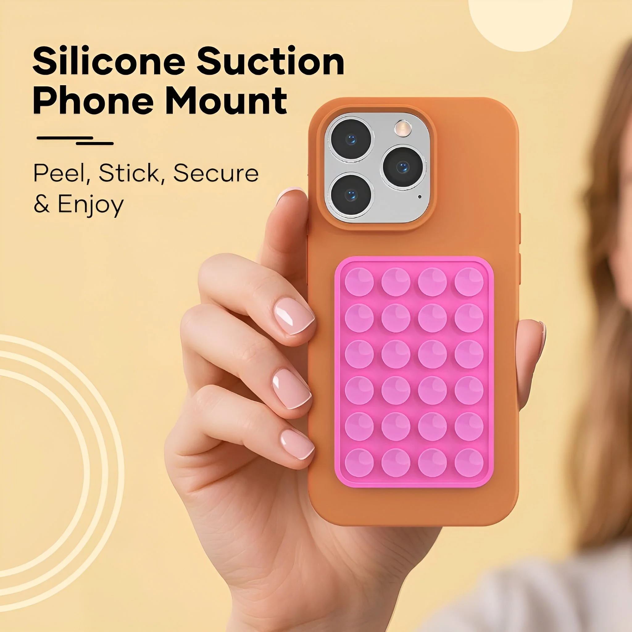Dsynk Gear Silicone Suction Phone Case Mount, Non Slip Sticky Grip for Cellphone, Silicon Adhesive Suction Cup Mount, Strong Grip Holder for Selfies and Videos (Royal Velvet, Pack of 2) - Image 5