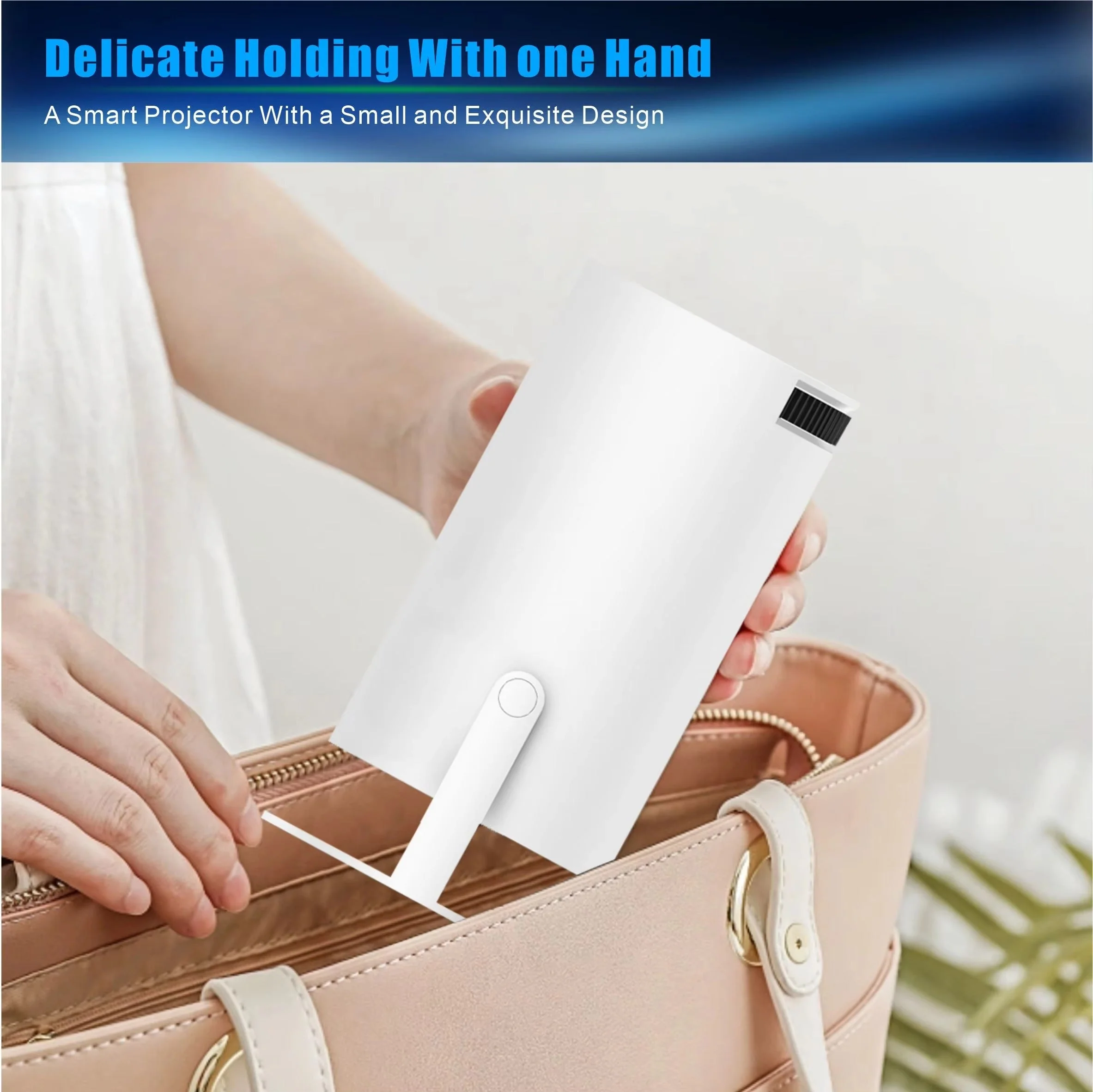 Dsynk Smart Projector with Android 11 HD Projector 1080P 4K WiFi6 BT Home Theater Video Projector 180° Rotatable Stand Car Keystone Correction for Mobile Phone TV Stick - Image 3