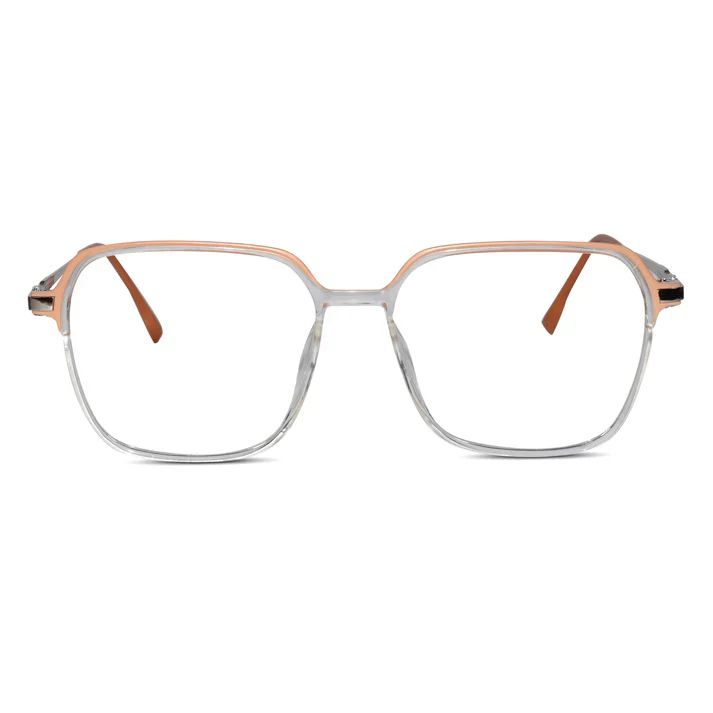 Dual Tone Matt Pink with Shiny Grey Oversize Eyeglasses - Image 4