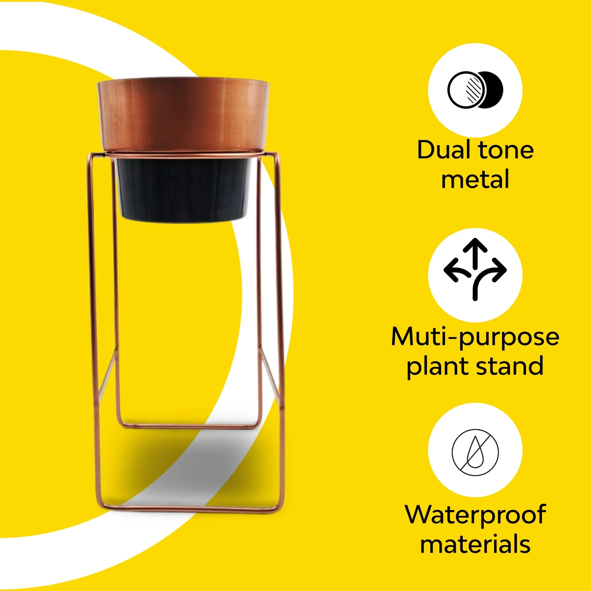 Dual Tone Metal Plant Stand - Image 15