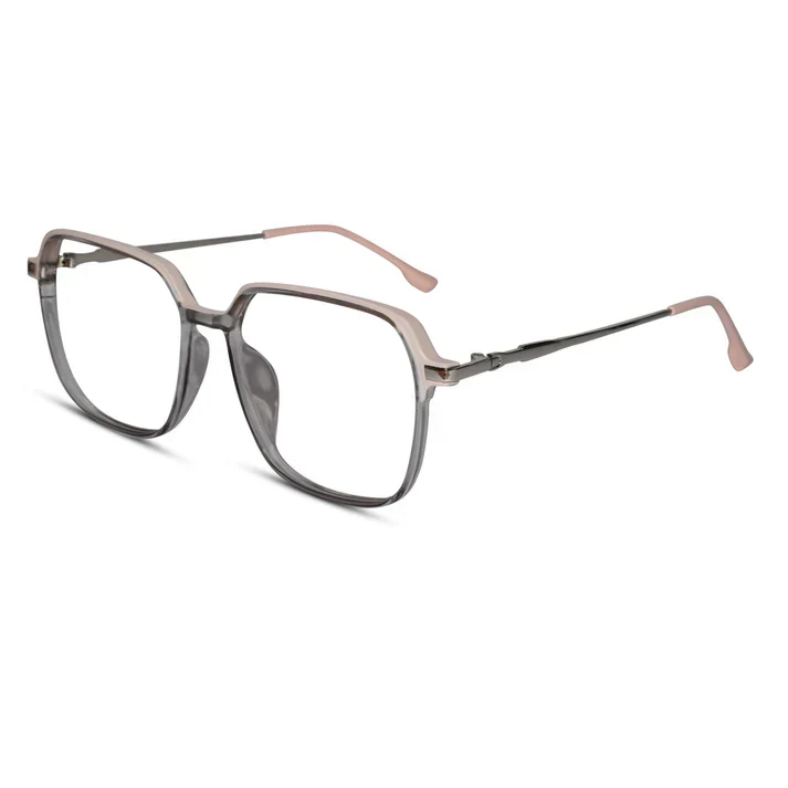 Dual Tone Orange/Transparent  Oversize Eyeglasses For Women - Image 4