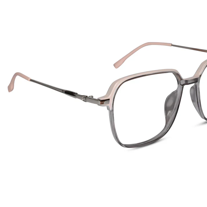 Dual Tone Orange/Transparent  Oversize Eyeglasses For Women - Image 6