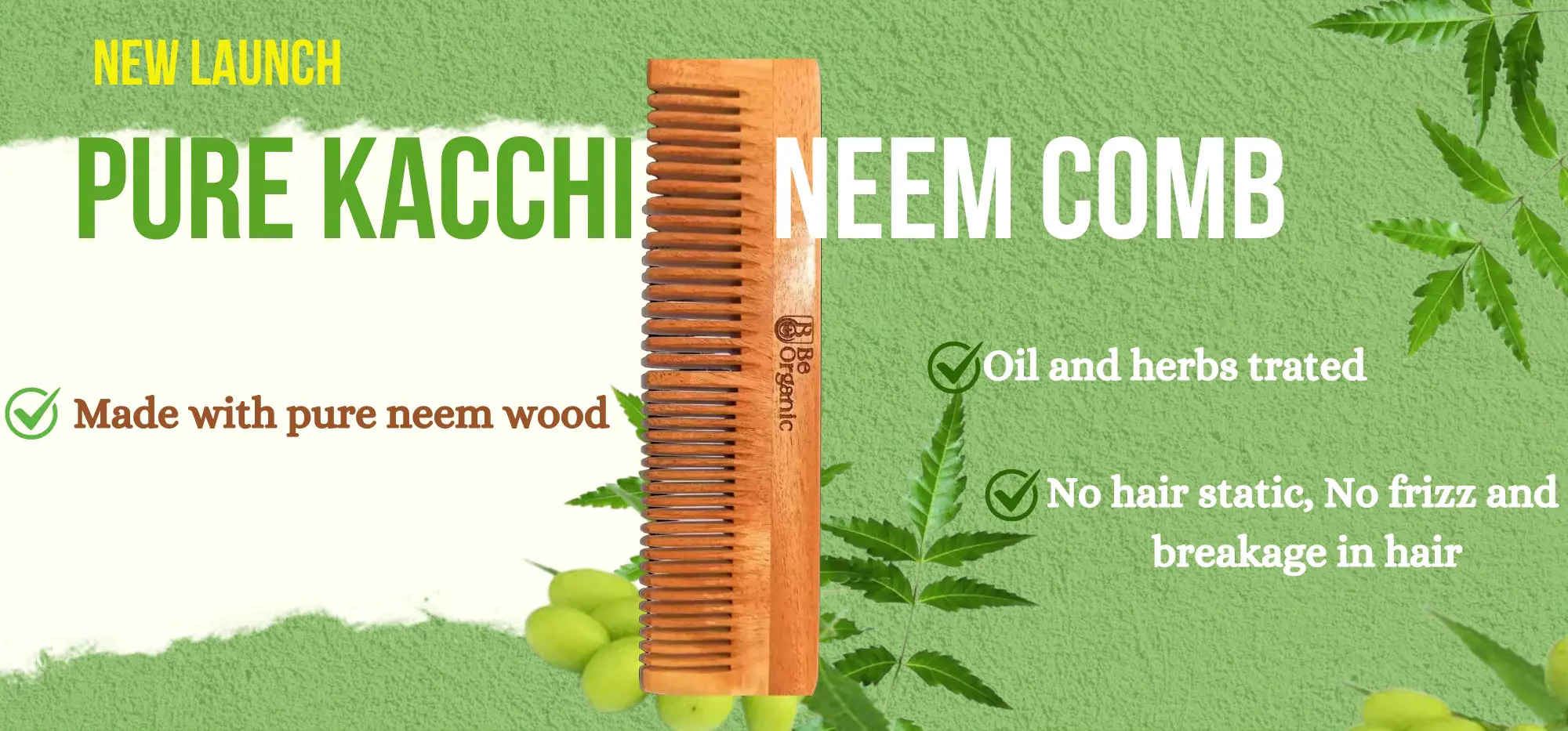 Dual Tooth Neem Comb Made with Pure Young Neem Soaked in Oil for 72 Hrs - Image 10