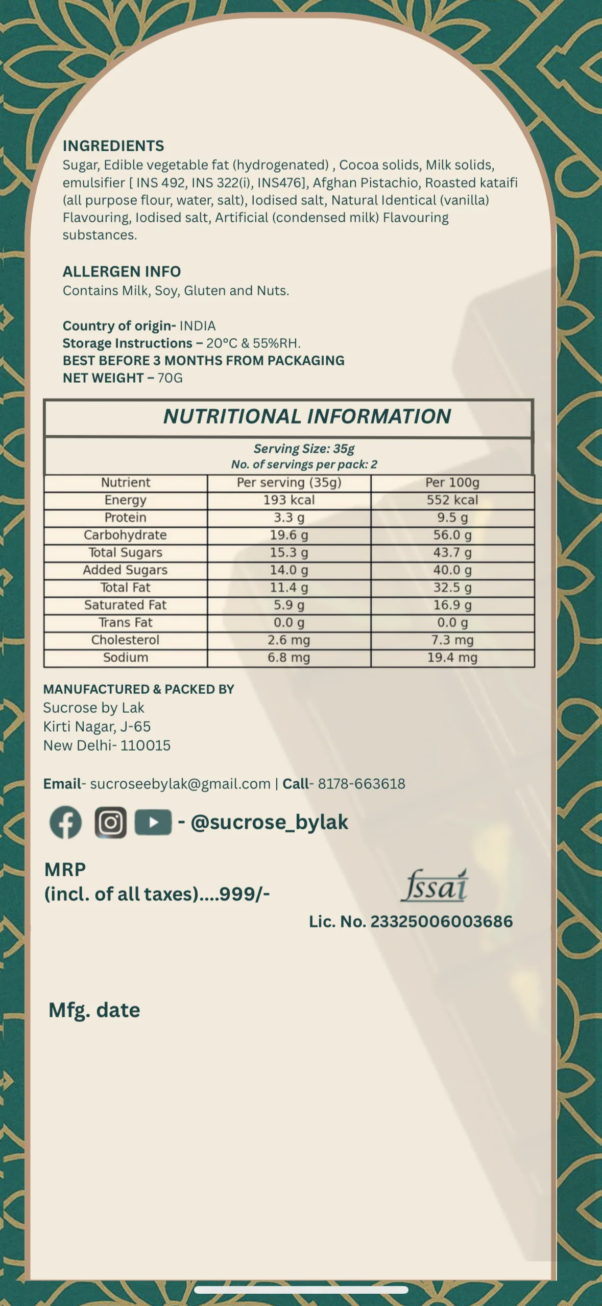 Dubai Kunafa premium Chocolate - Image 4