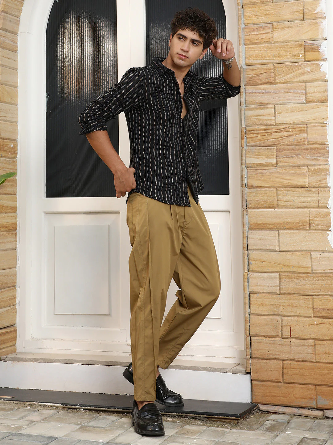 Duo-Jacquard Striped Shirt - Image 4