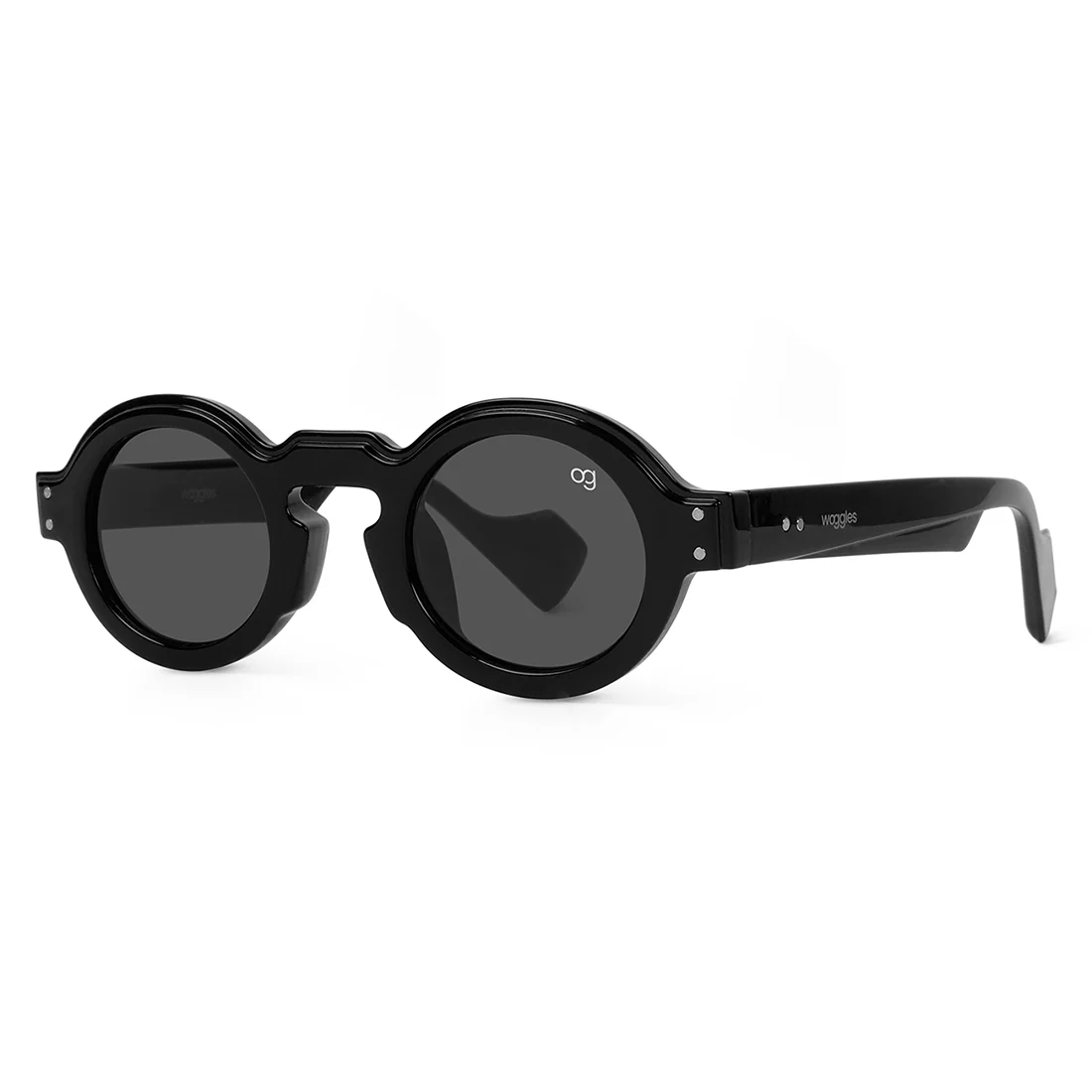 Dusk Black Round Sunglasses - Image 4