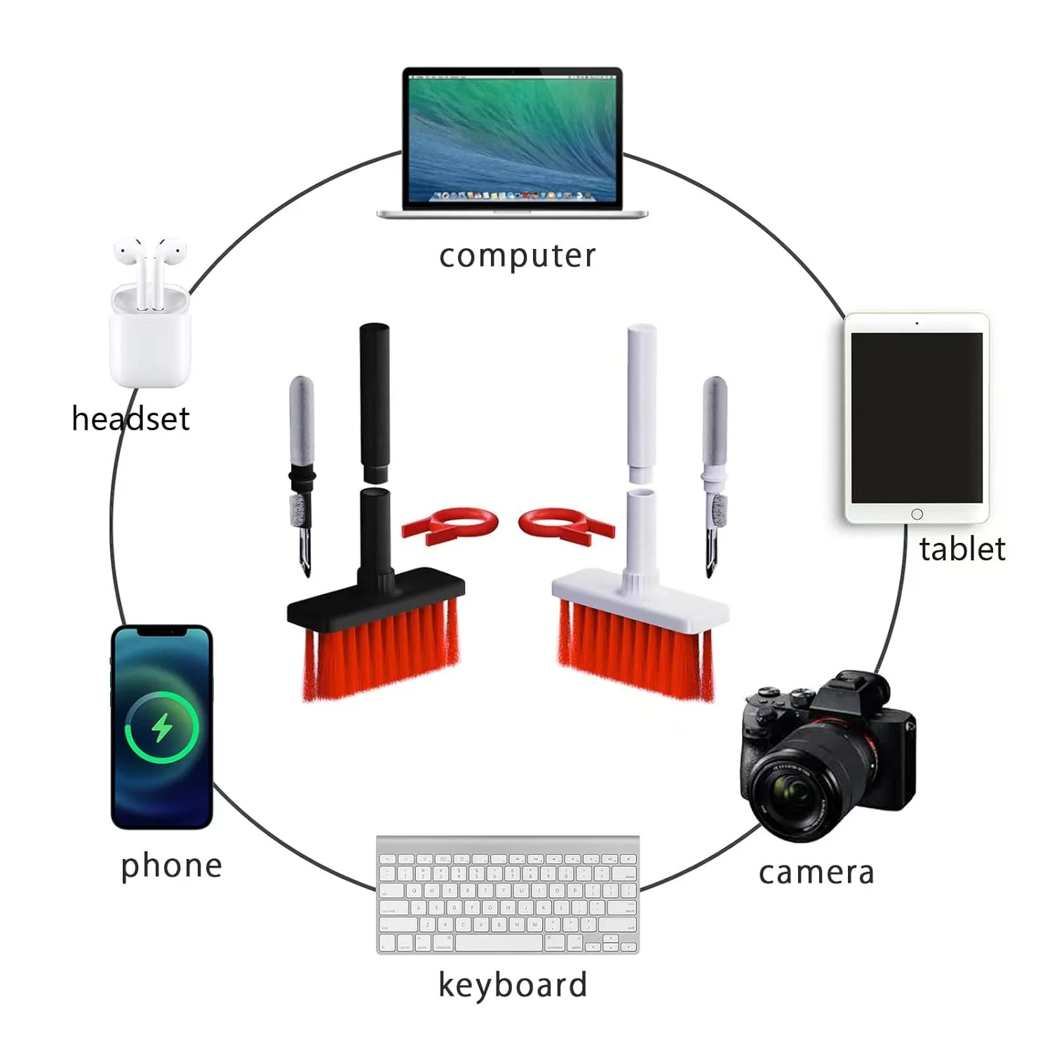 Dustee: 5-in-1 Multifunctional Keyboard & Earphone Cleaning Kit, Includes Keycap Puller, TWS Cleaner, Metal Pen Tip & High-Density Brush for Laptops, PCs & Gadgets - Image 5