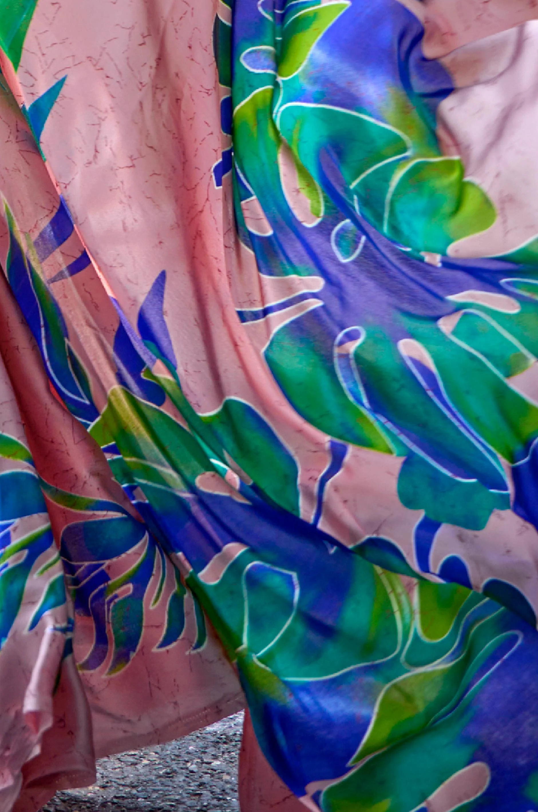 Dusty Pink Digital Print Satin Crepe Saree - Image 2