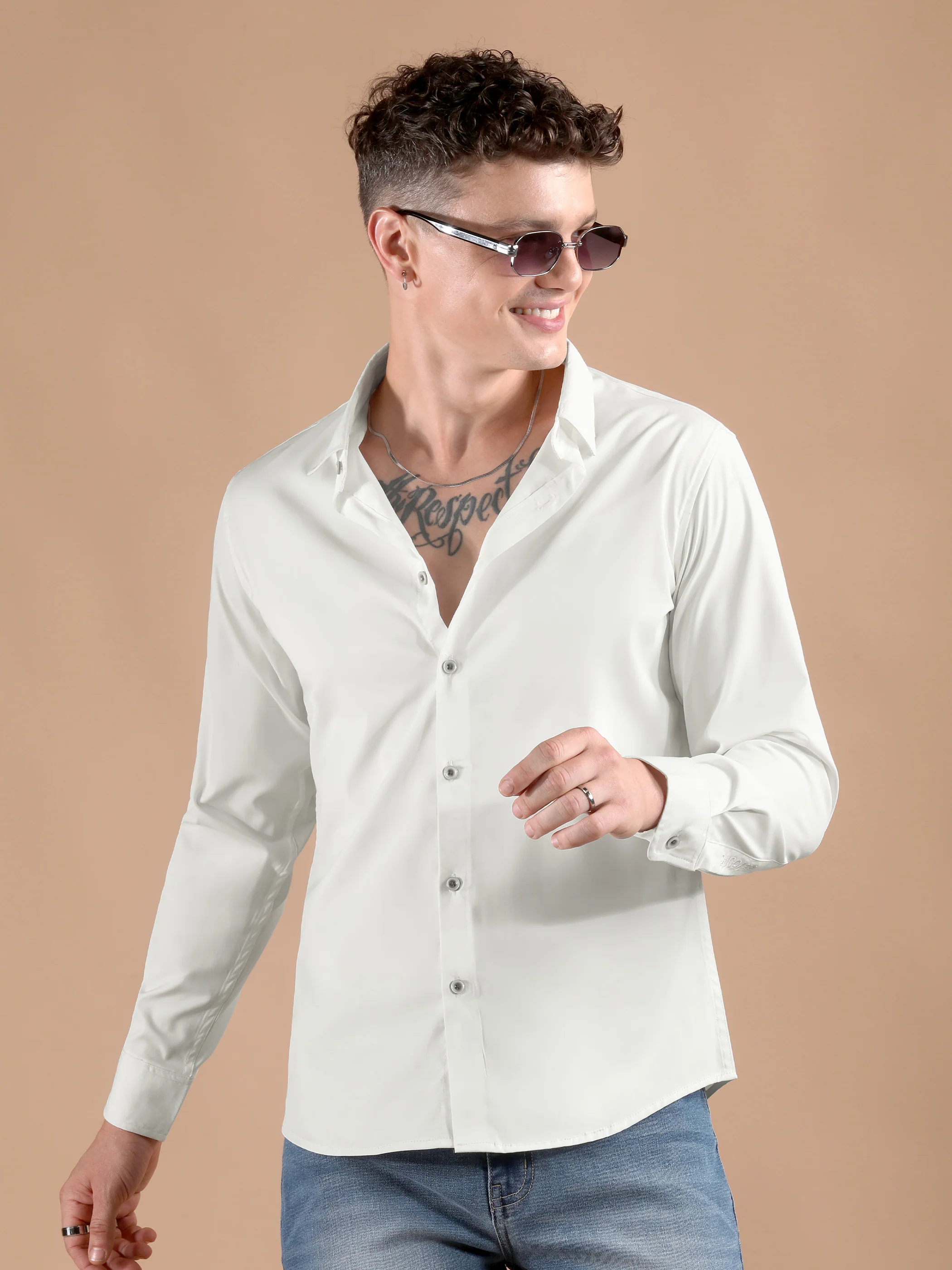 Dusty Pink Solid Regular Fit Shirt - Image 13