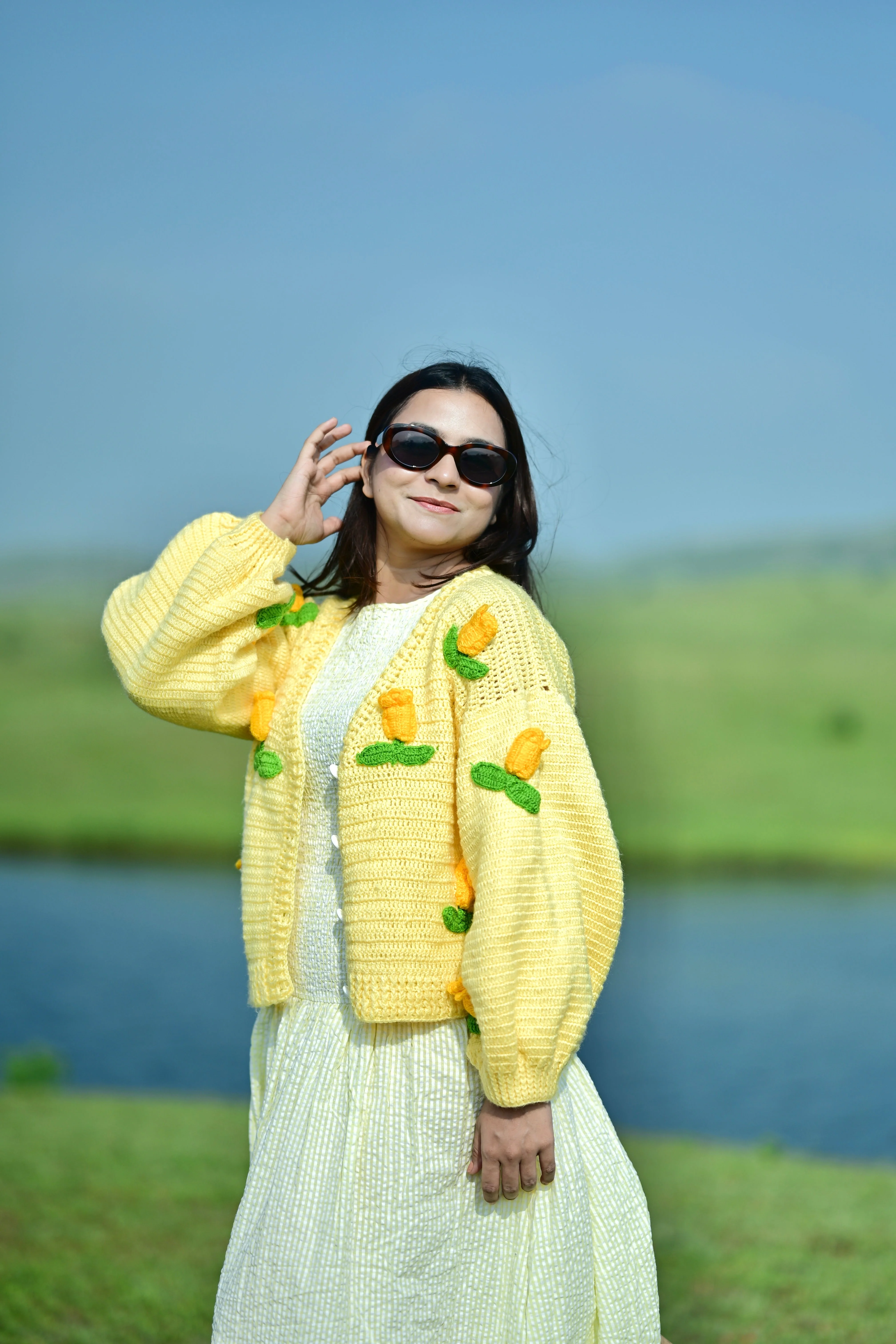 Dutch Flower Cardigan - Yellow - Image 2