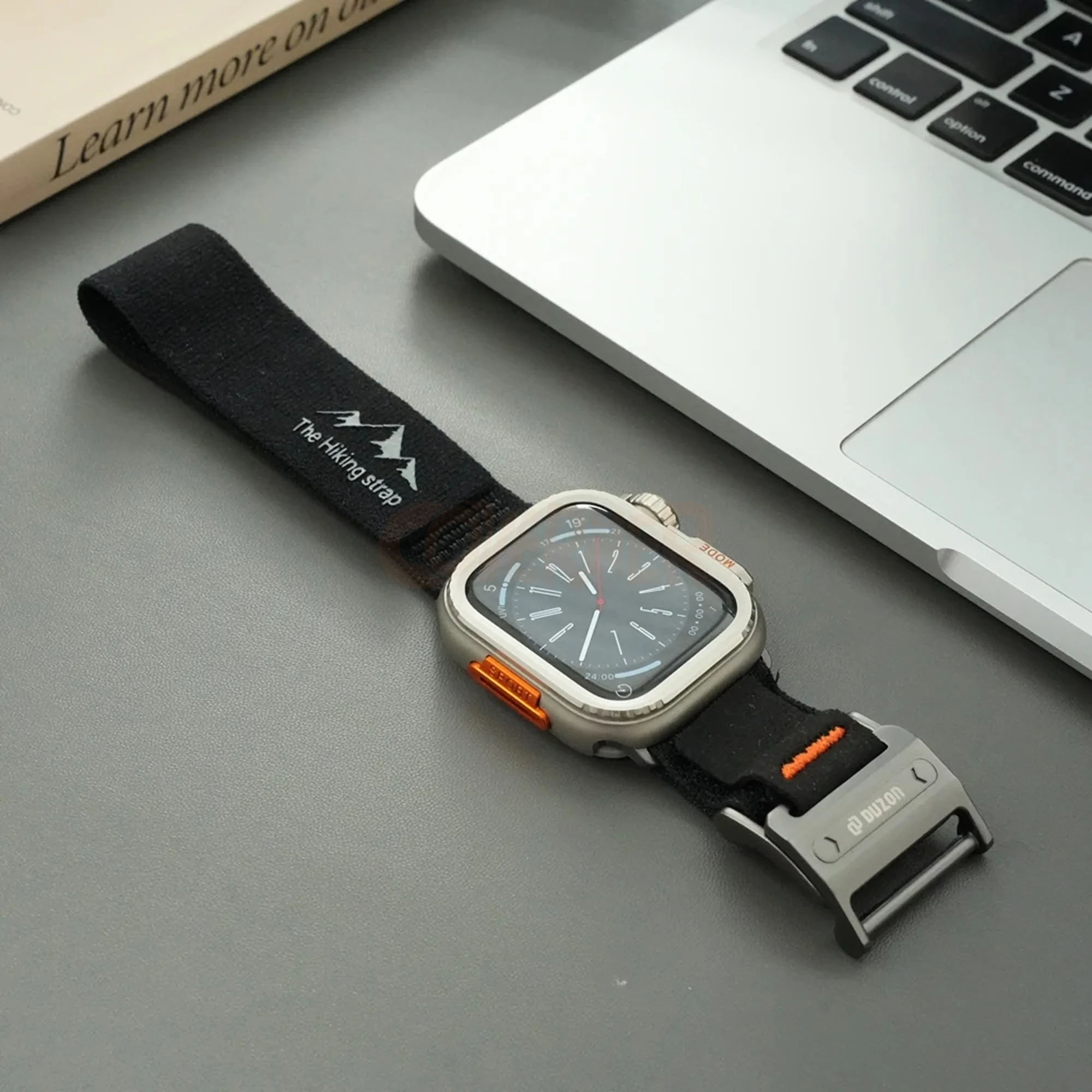 Duzon Nylon Loop Watch Band for Apple Watch – Double Velcro Strap with Magnetic Buckle (Compatible with Ultra/Series 10 to Series 1) - Image 5