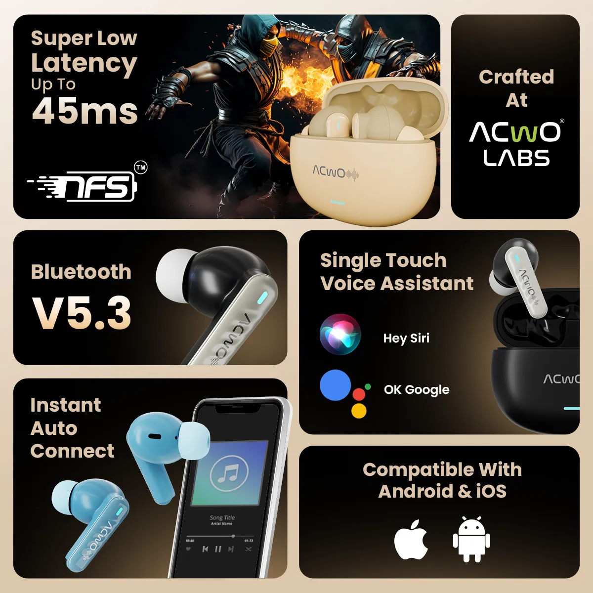 DwOTS 727 Bisque Beige Tws Earbuds - Image 30
