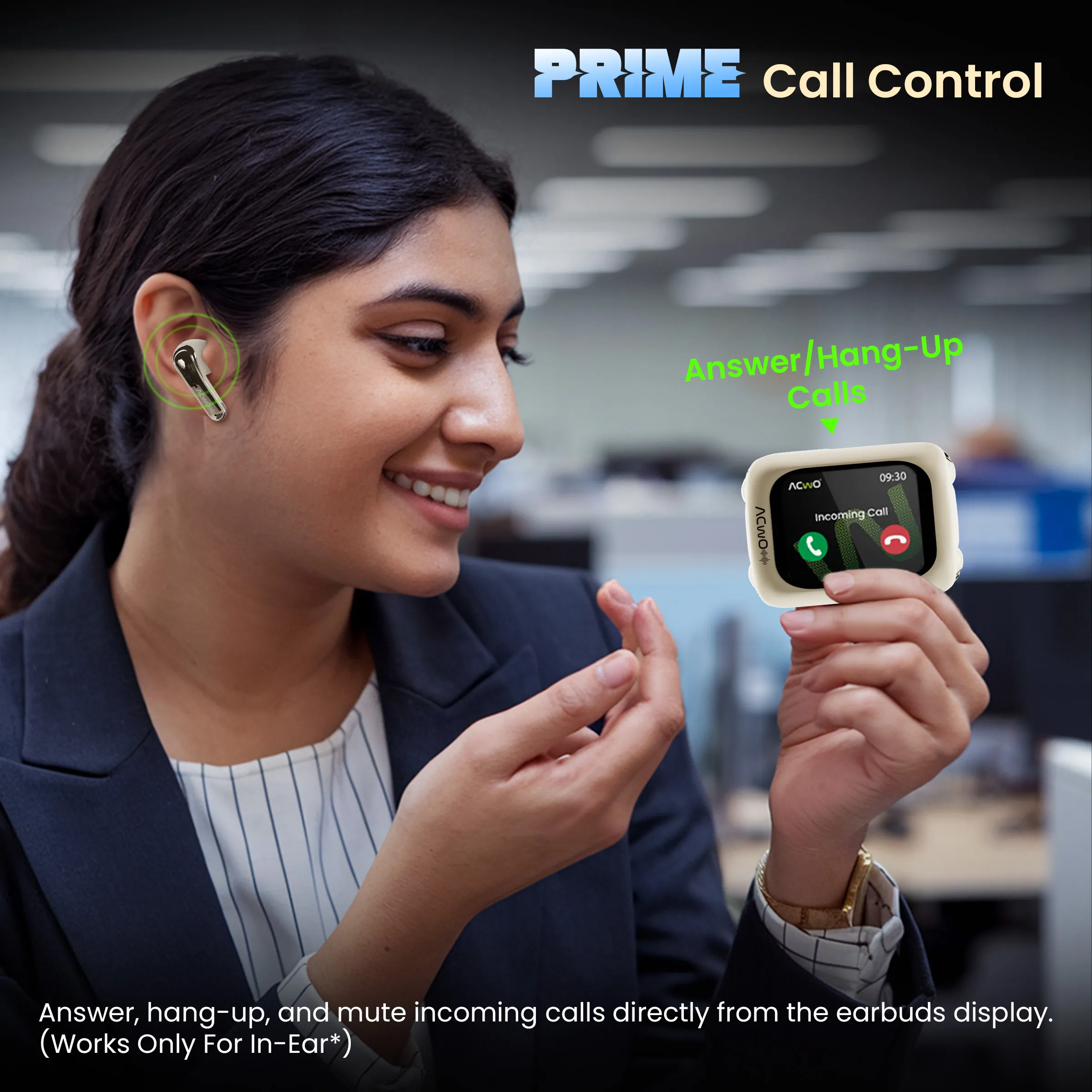 Dwots Fire Prime - IndiaS First 4 Earbuds In 1 Case With Advanced Anc + Smart Touch Screen Display - Image 3