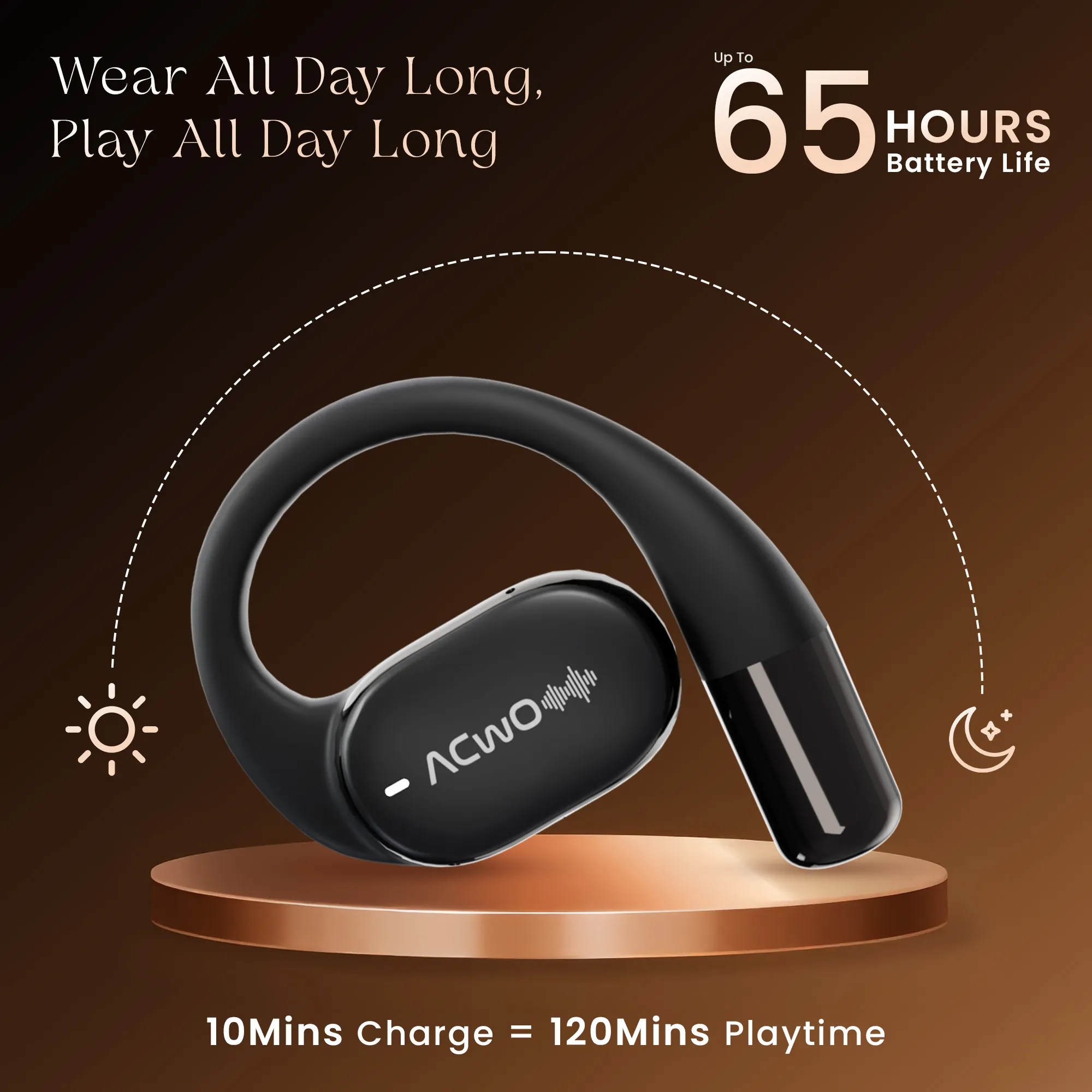 DwOTS Sense Open-Ear creame Wireless Headphones - Image 3