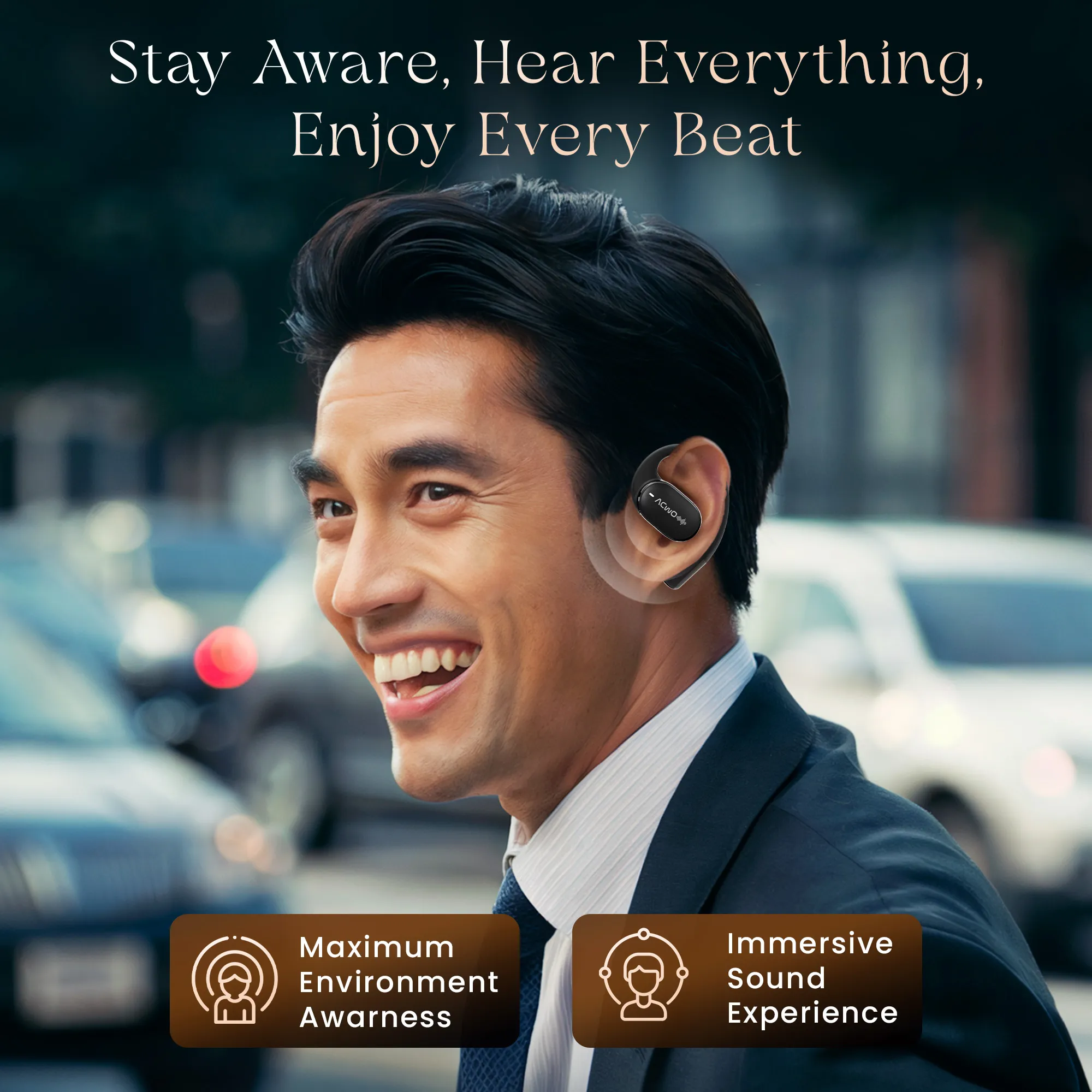 DwOTS Sense Open-Ear White Wireless Headphones - Image 12