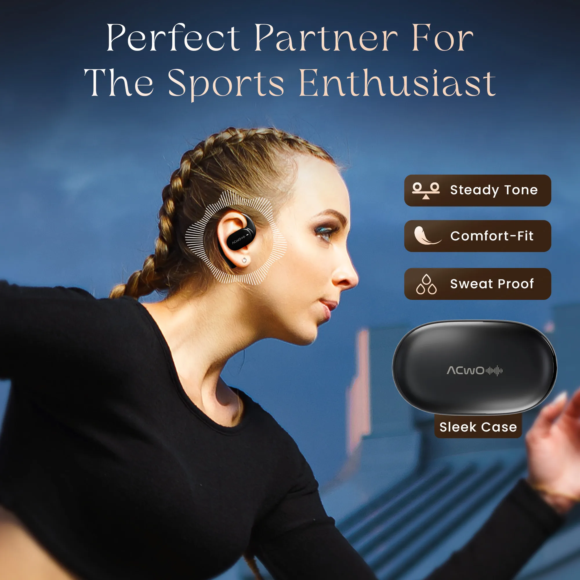 DwOTS Sense Open-Ear White Wireless Headphones - Image 9