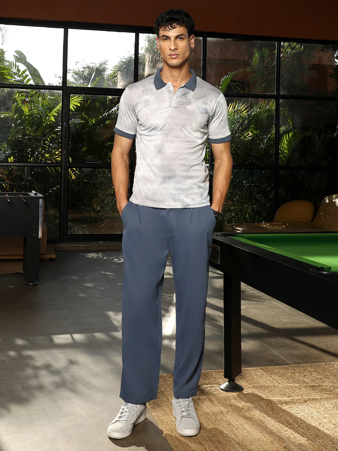 Dye-Panel Jacquard Polo T-Shirt - Image 5