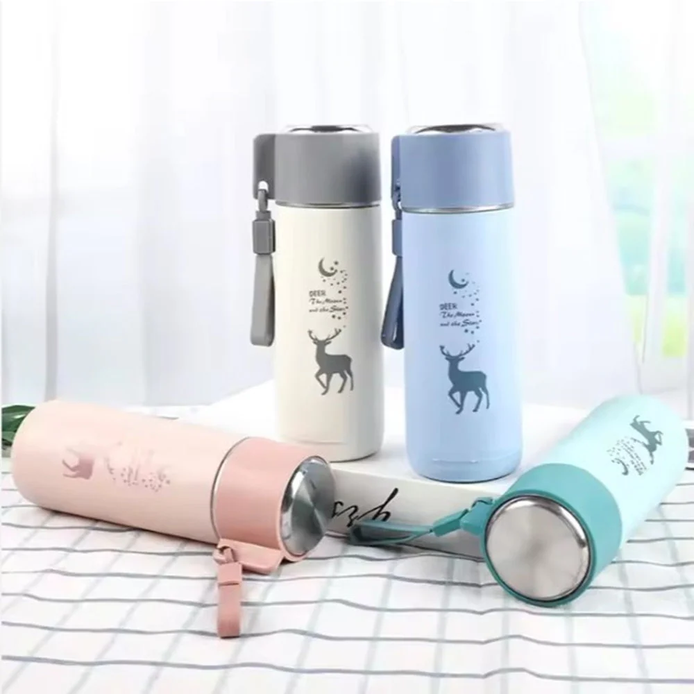 Eco-Friendly Deer Print Glass Water Bottle – 380ml | Leakproof, Wide Mouth, for School & Outdoor Use - Image 15