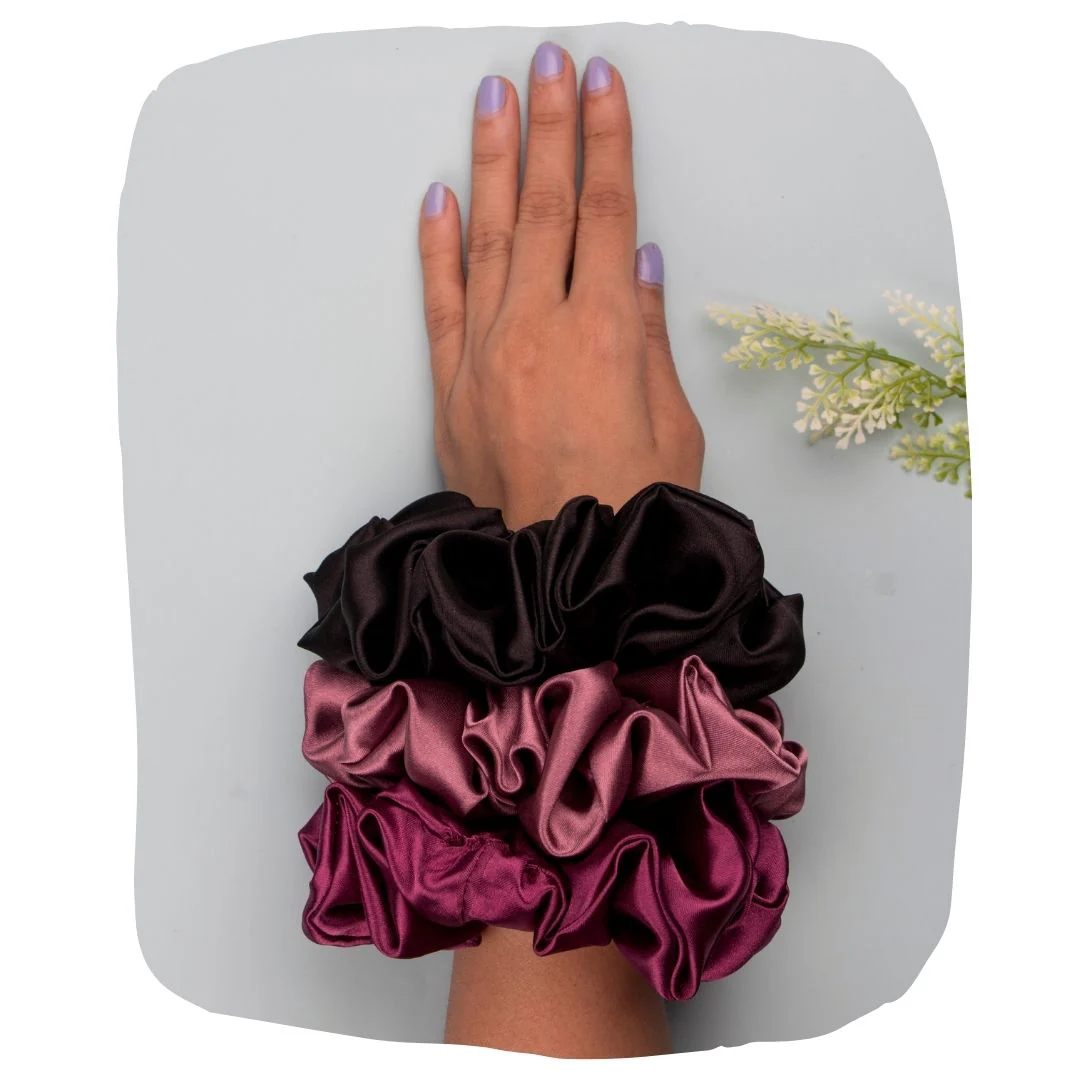 Eco-Friendly Satin Hair Scrunchies - No Breakage Comfort - Image 8