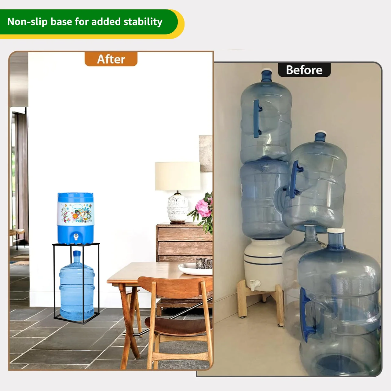 Ecofynd 1-Tier Water Dispenser Stand with Utility Shelf - Image 7