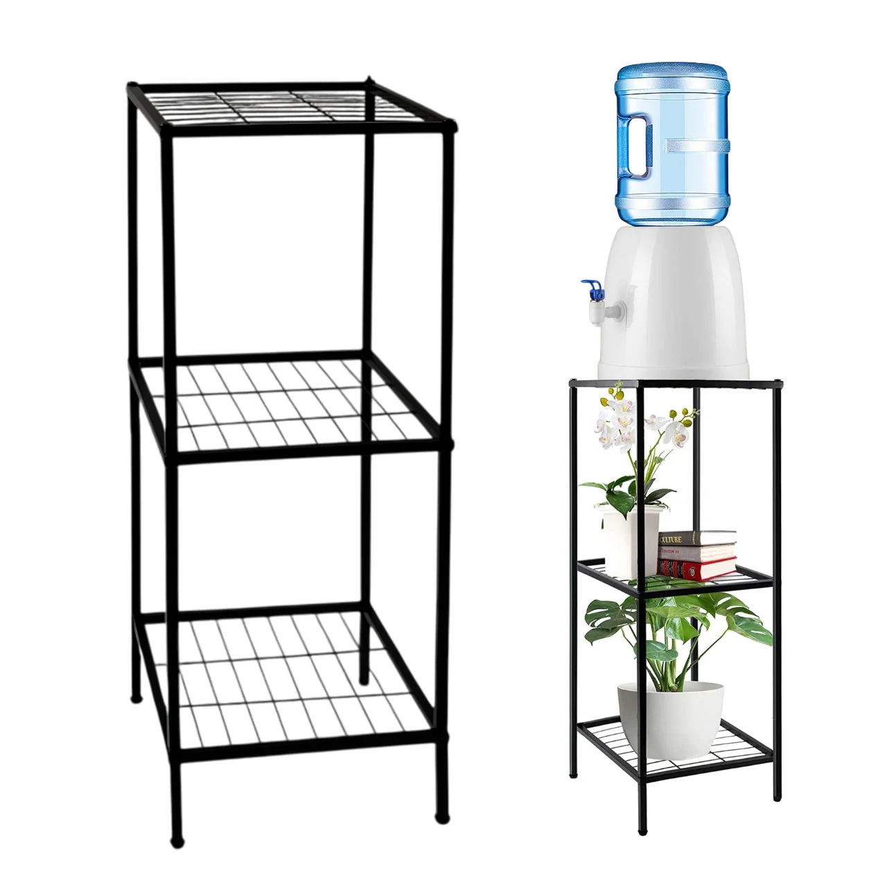 Ecofynd 3-Tier Utility Water Dispenser Stand – Black