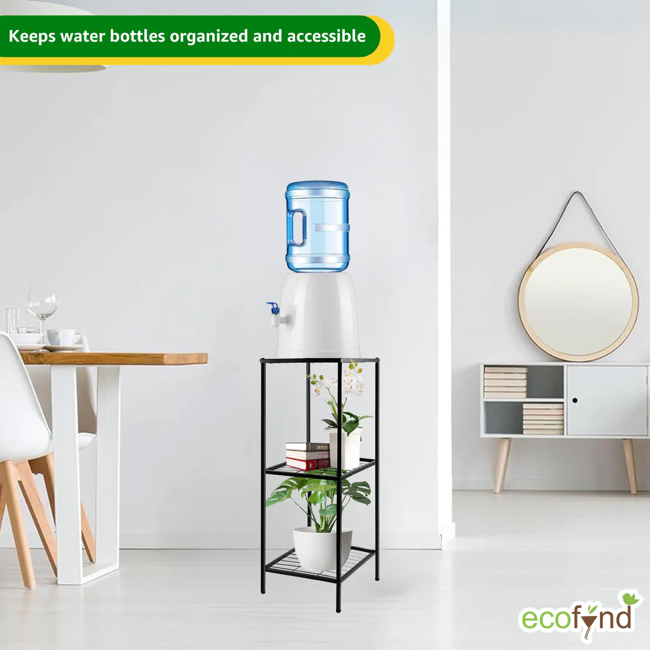Ecofynd 3-Tier Utility Water Dispenser Stand – Black - Image 2