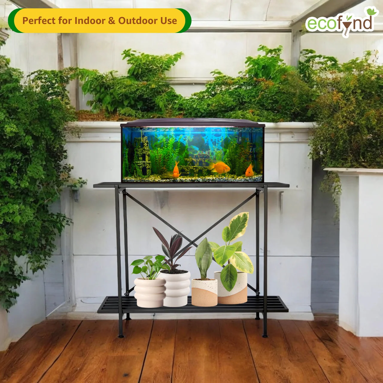 Ecofynd AquaLift 2-Tier Metal Aquarium Stand – Strong, Sleek & Space-Saving Stand - Image 4