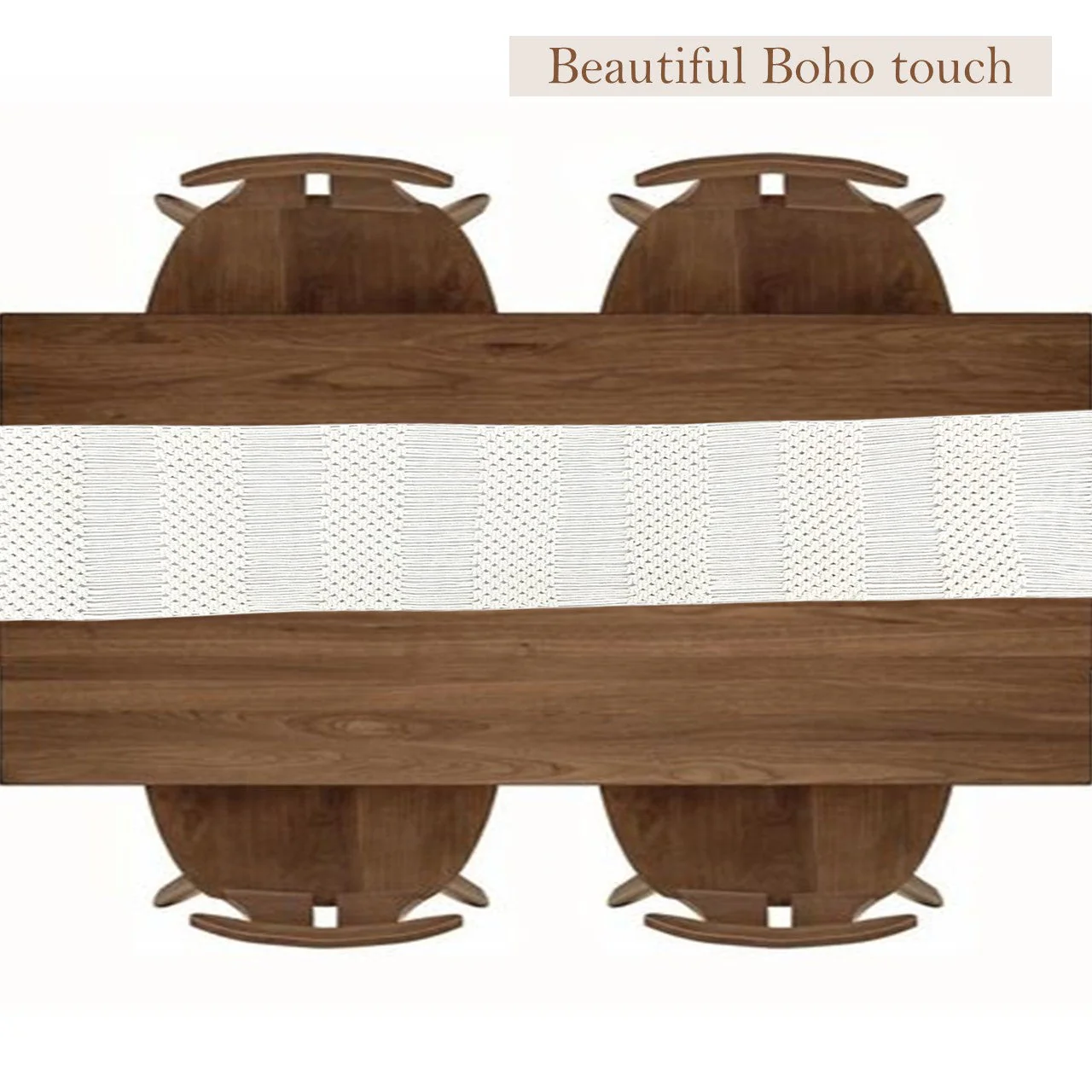 Ecofynd Ivory Macrame Table Runner – Boho Elegance for Every Occasion - Image 4