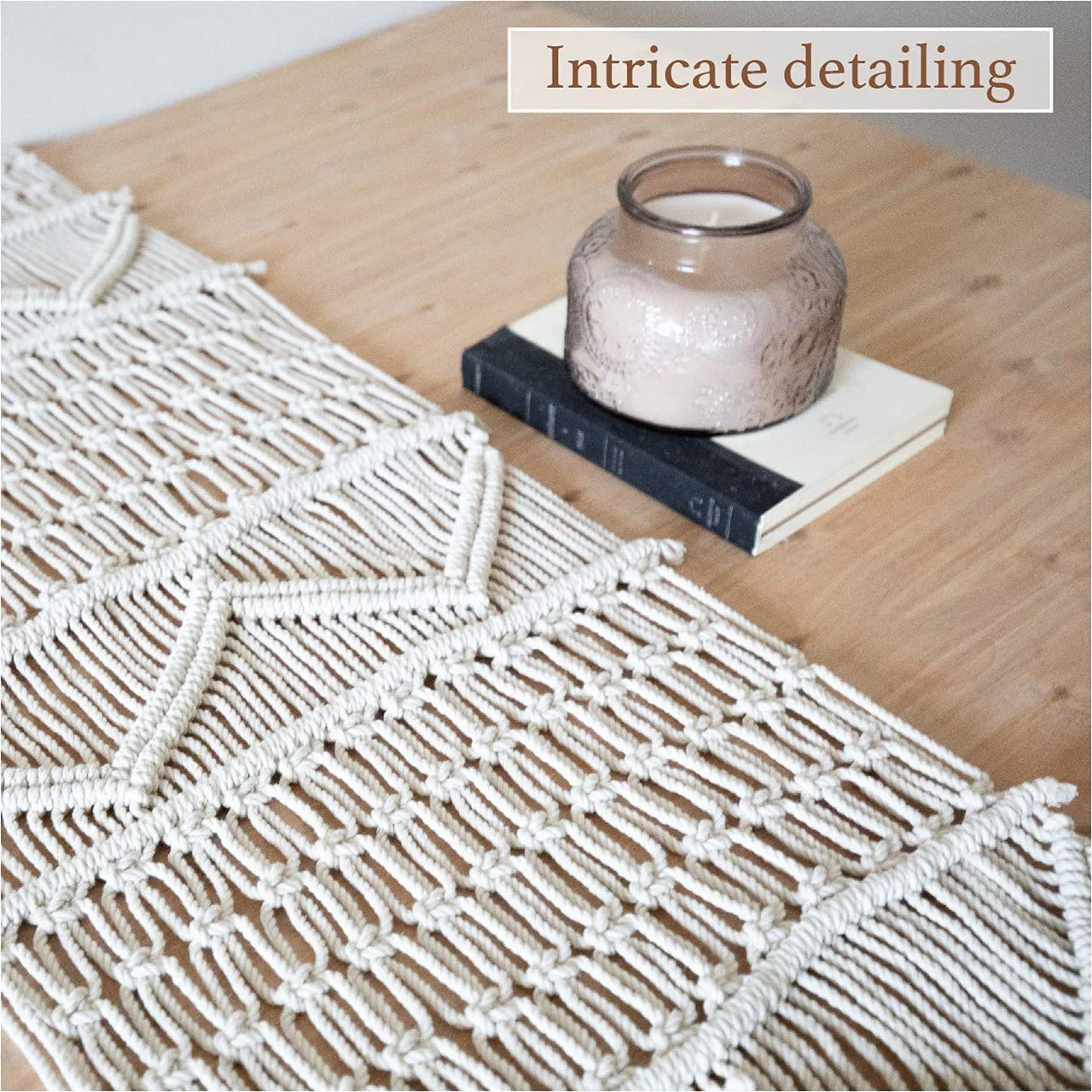 Ecofynd Ivory Macrame Table Runner – Boho Elegance for Every Occasion - Image 6