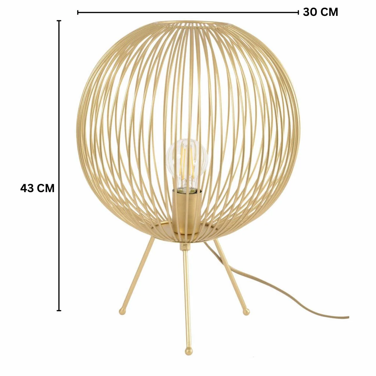 Ecofynd Round Metal Table Lamp – Gold Utility Light - Image 3
