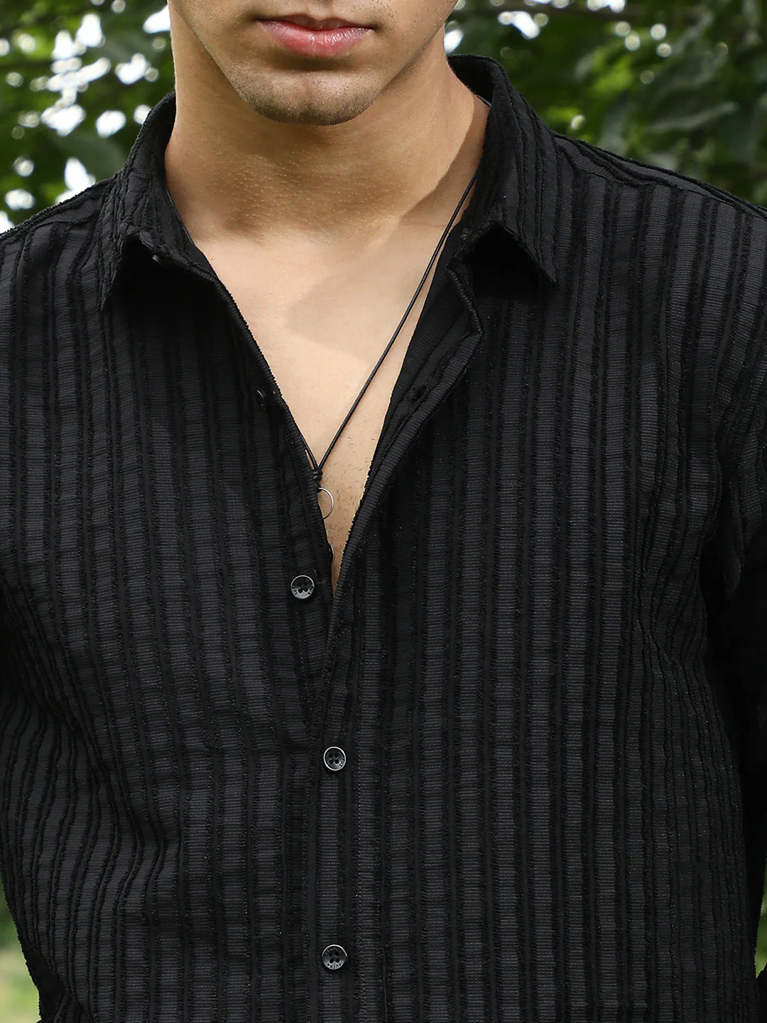 Edgy-Stripe Jacquard Shirt - Image 6